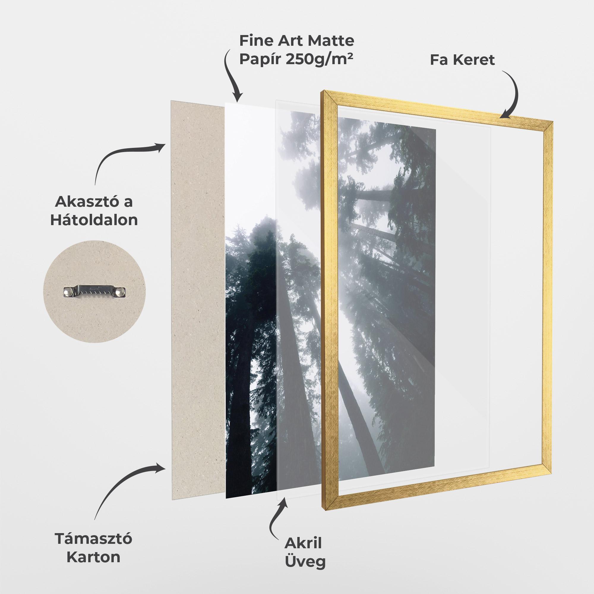 Keretezett Poszter Foggy Big Trees mockup 1