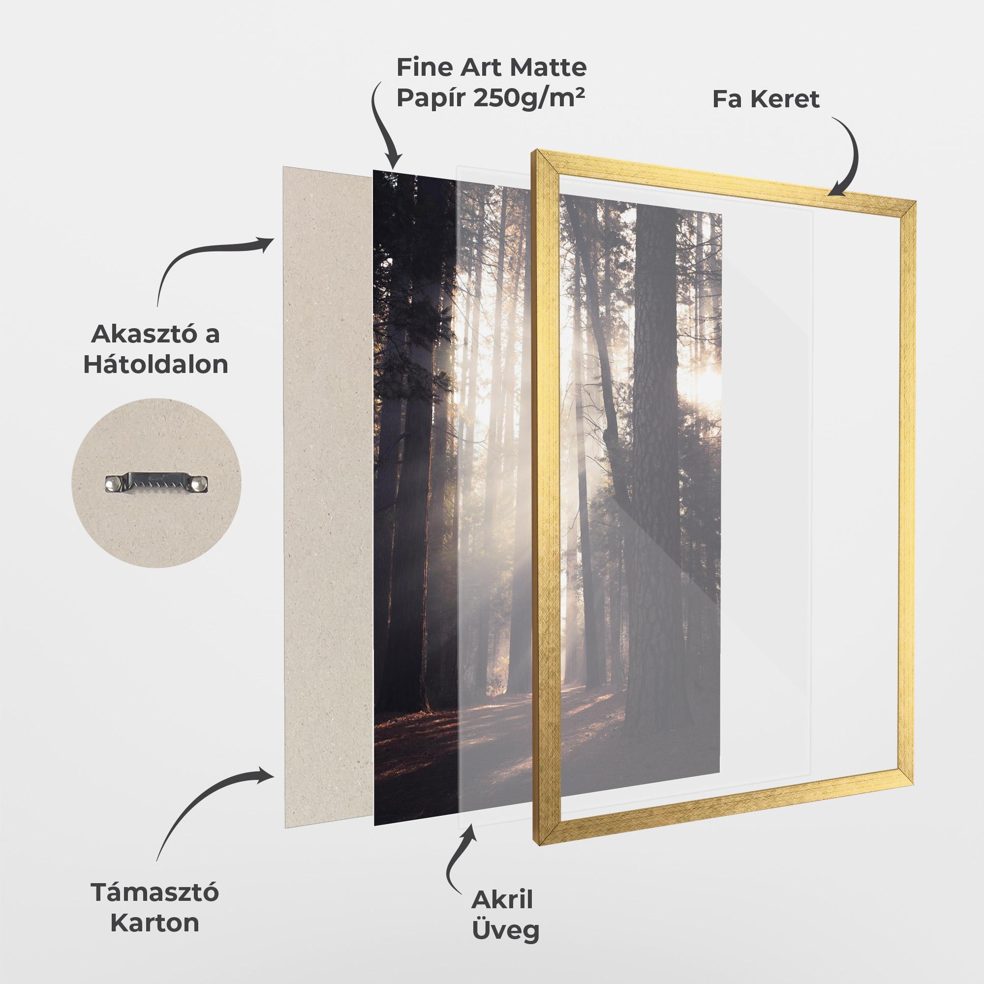 Keretezett Poszter Foggy Couple Forest mockup 1