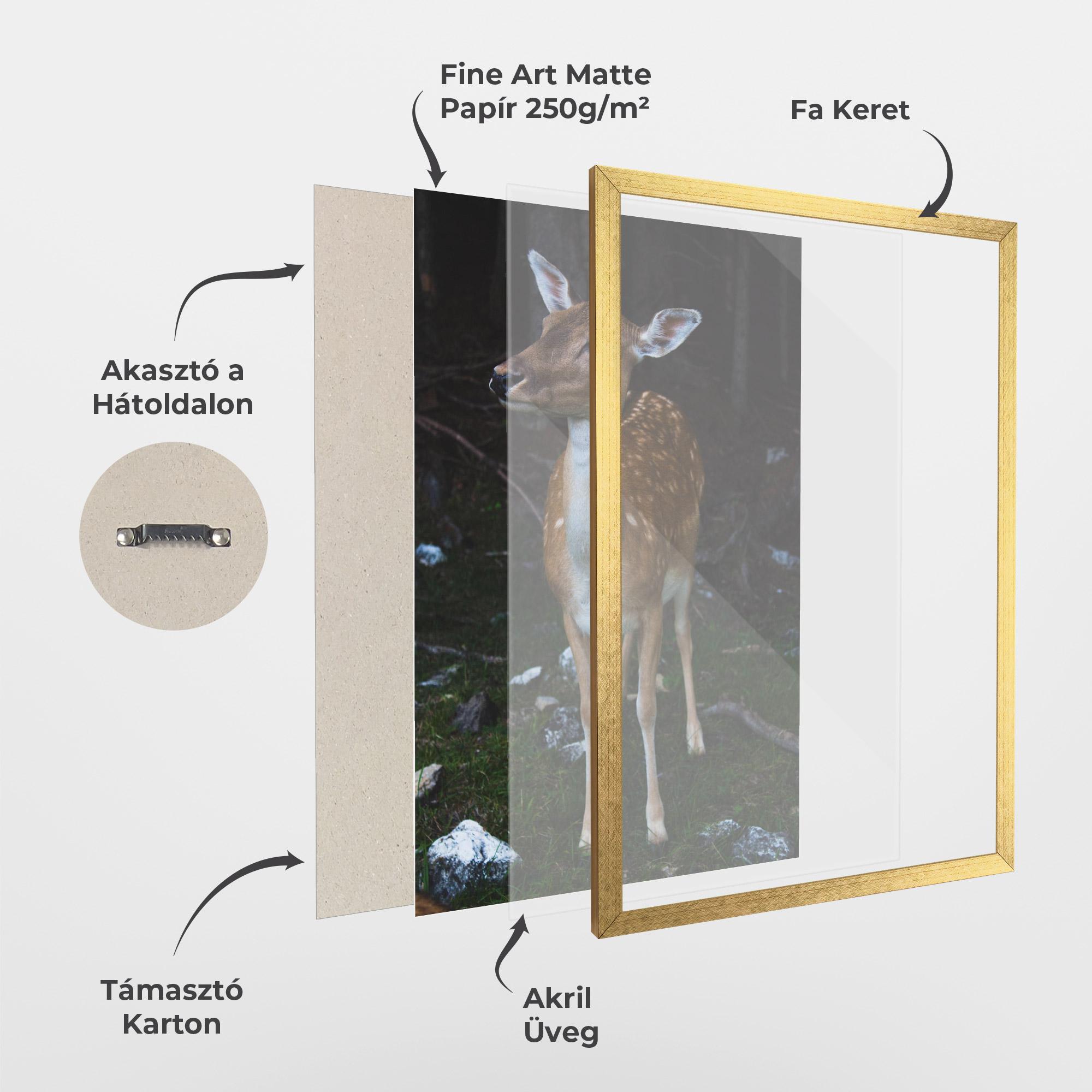 Keretezett Poszter Forest Cute Deer mockup 1