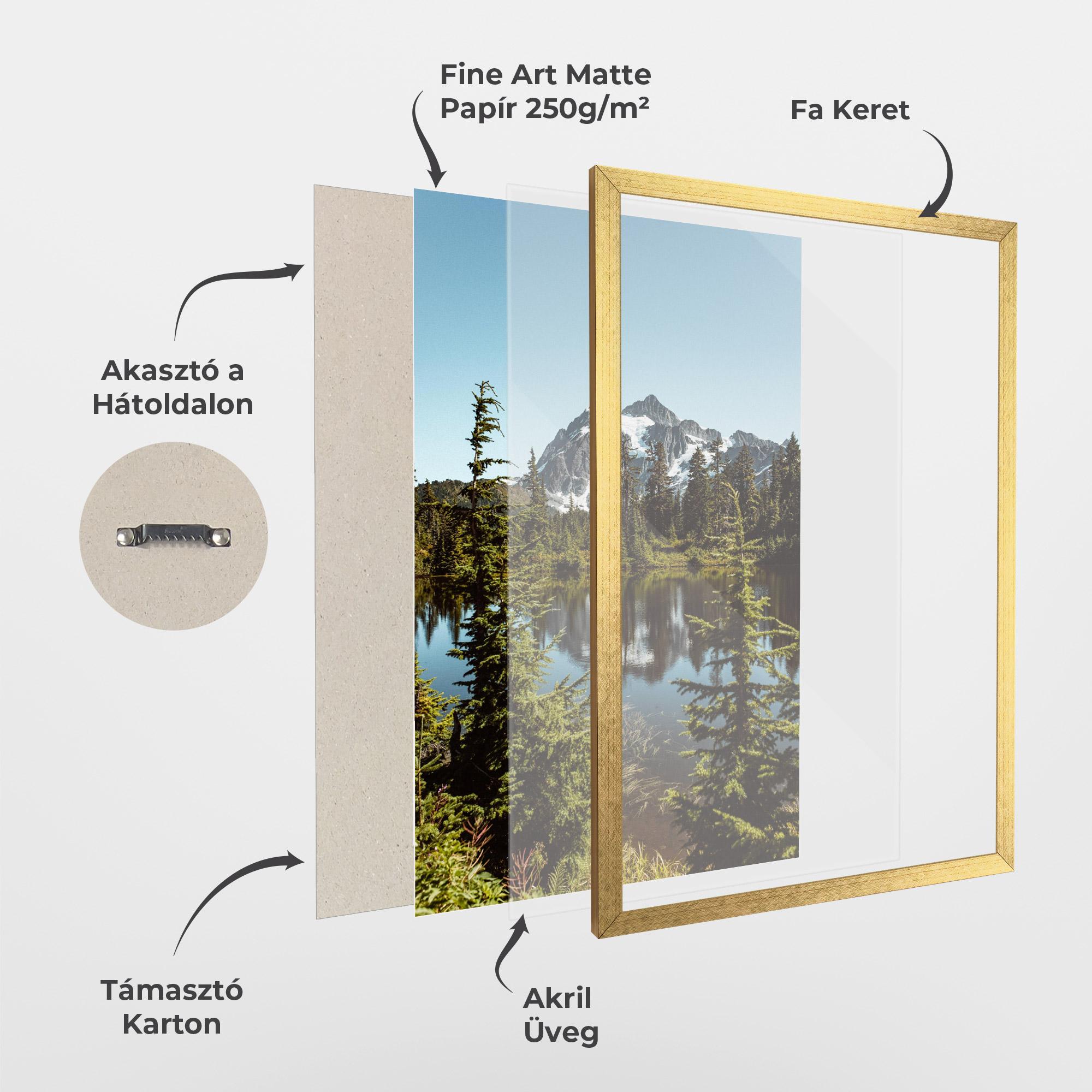 Keretezett Poszter Forest Snow Mountain mockup 1