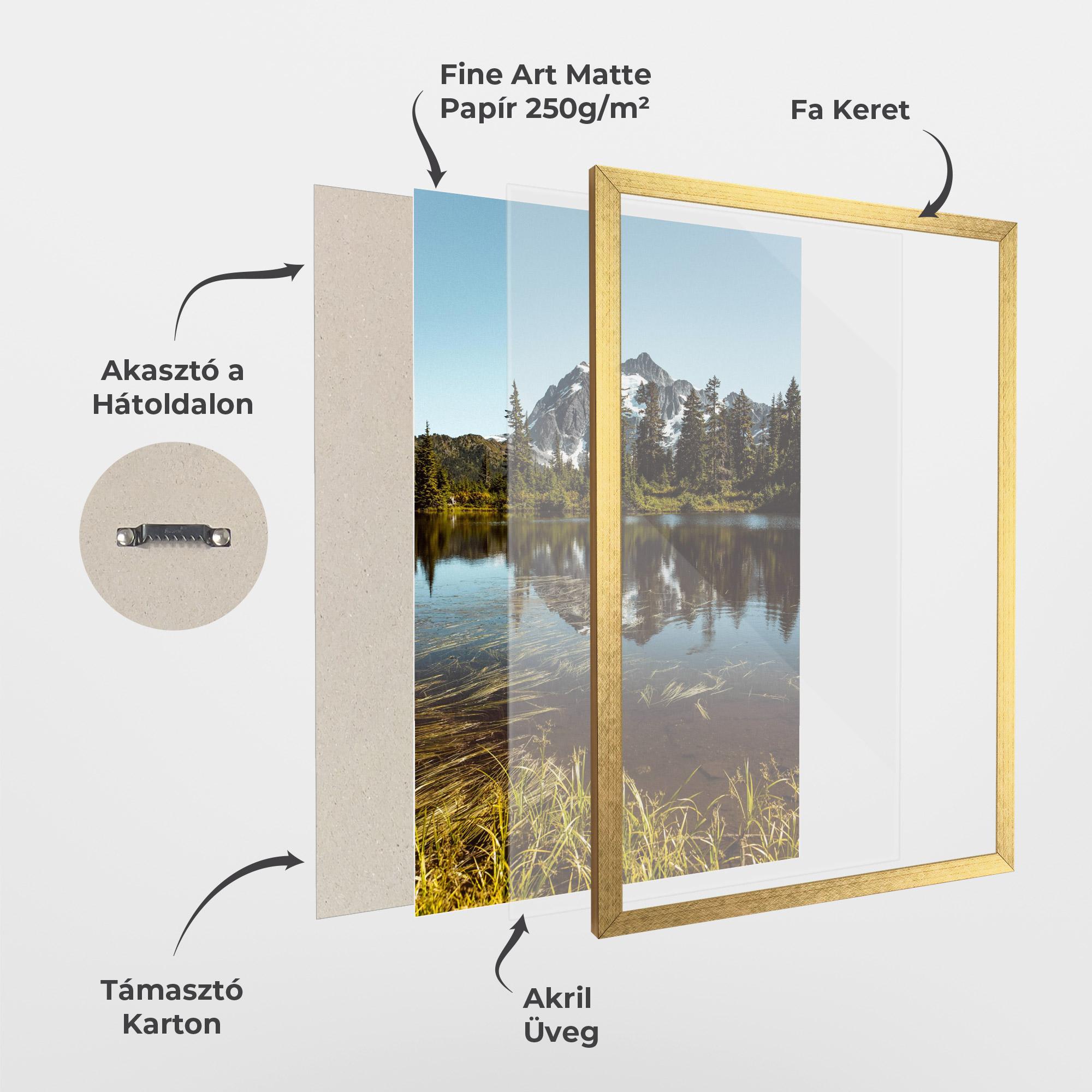 Keretezett Poszter Lake Snow Mountain mockup 1