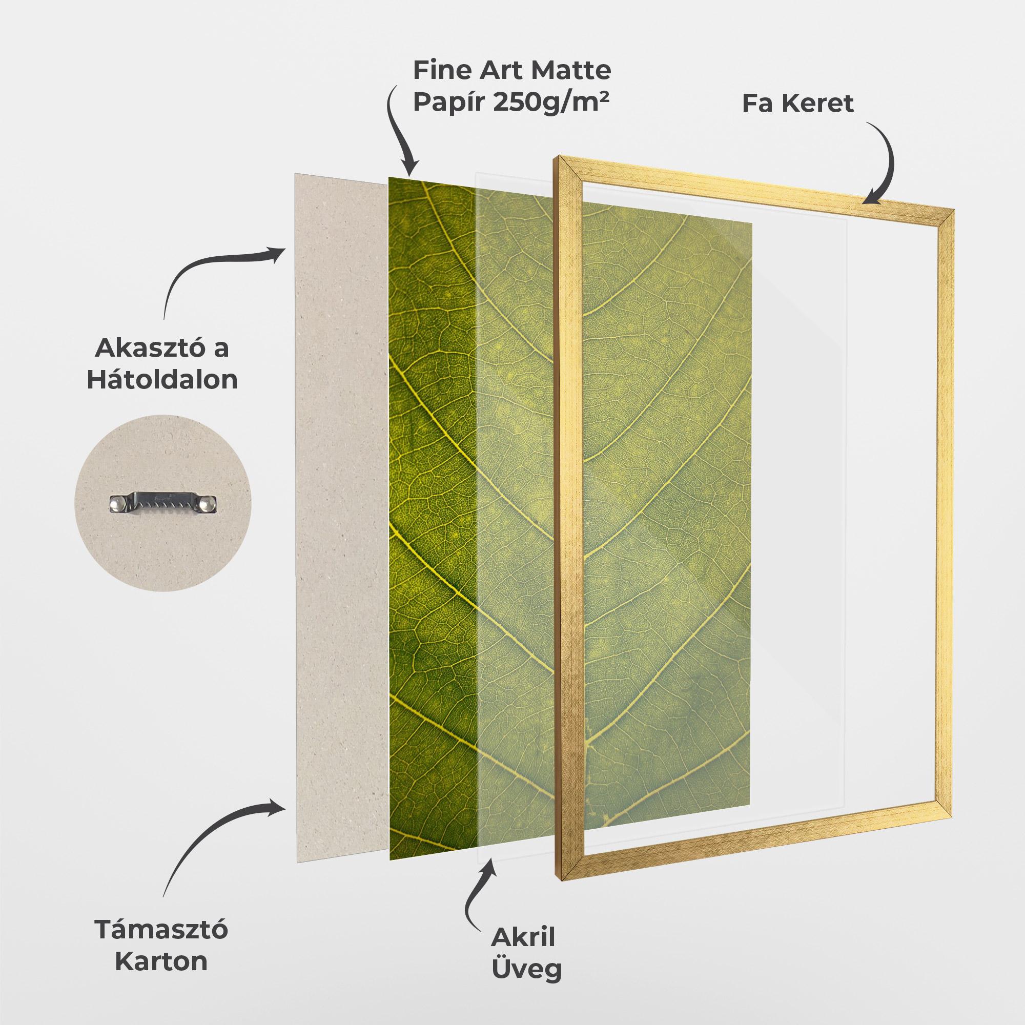 Keretezett Poszter Leaf Closeup Forest mockup 1
