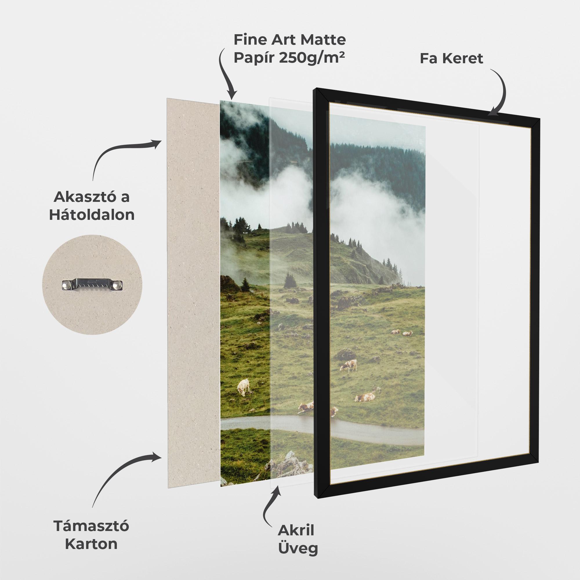 Keretezett Poszter Cow Field View mockup 1