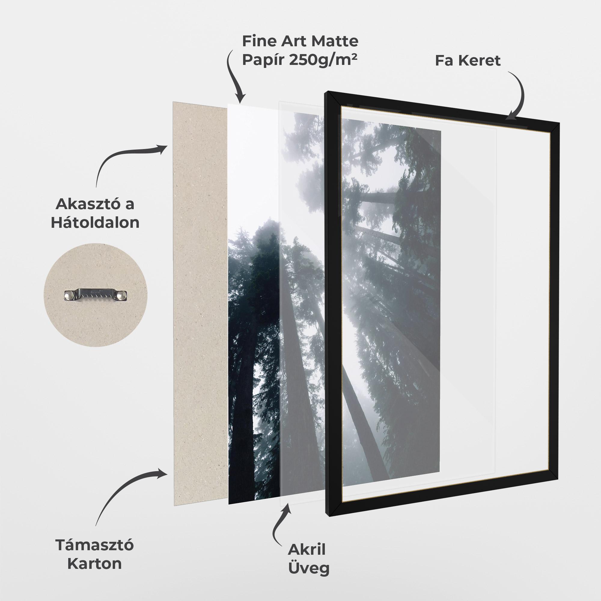 Keretezett Poszter Foggy Big Trees mockup 1