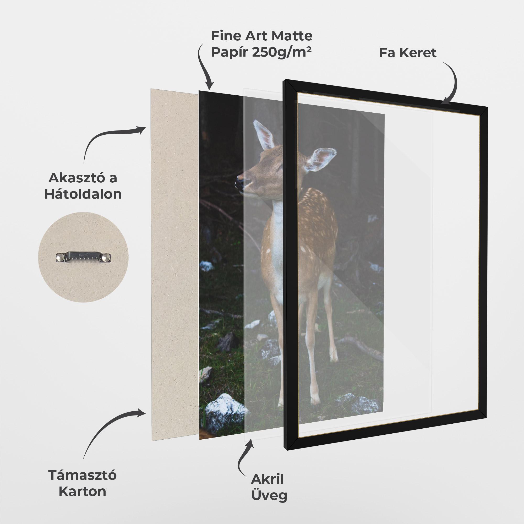 Keretezett Poszter Forest Cute Deer mockup 1