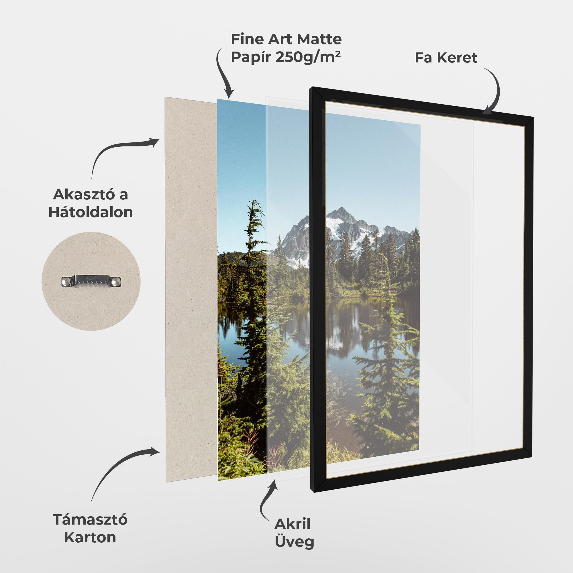 Keretezett Poszter Forest Snow Mountain mockup 1