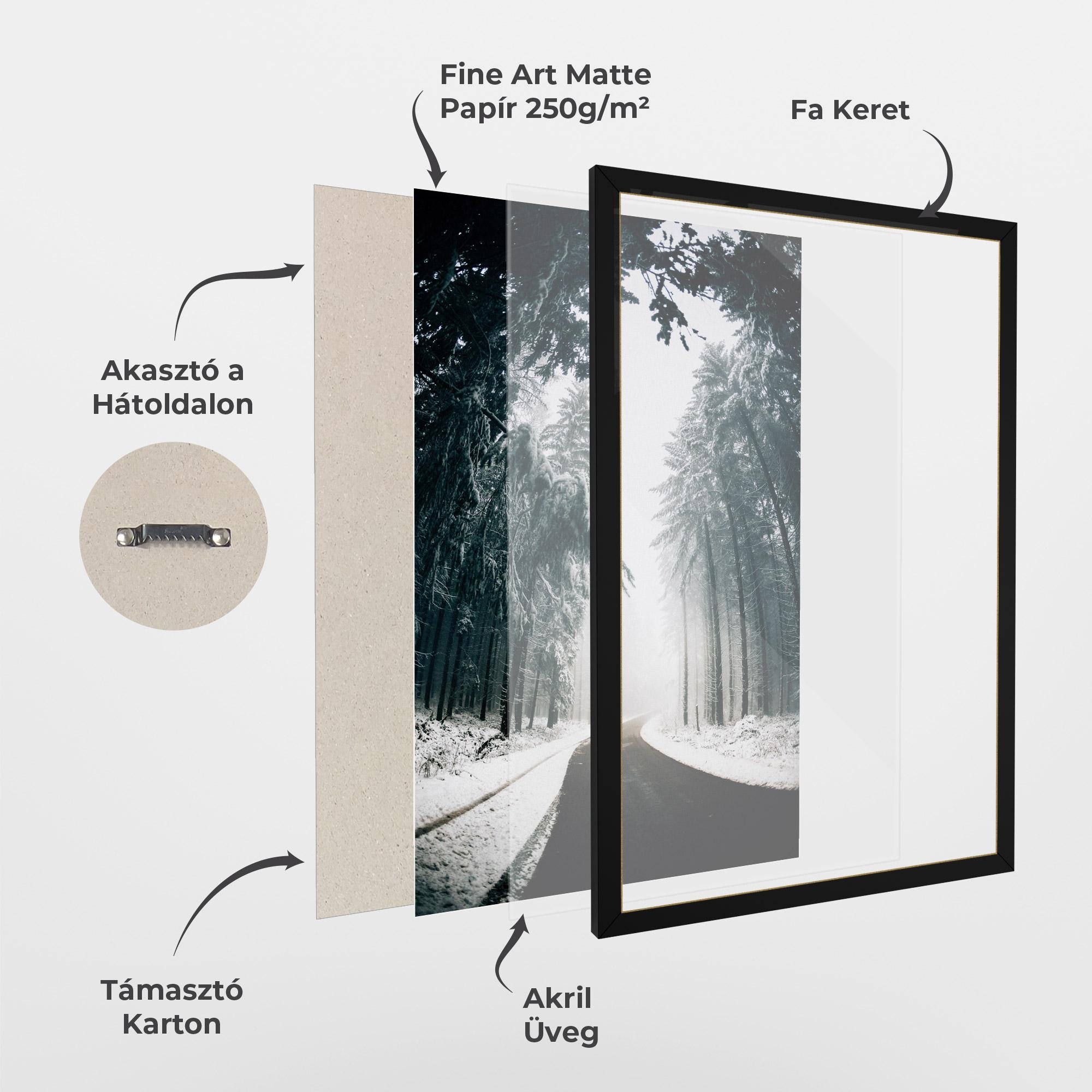 Keretezett Poszter Snow Road Dorest mockup 1