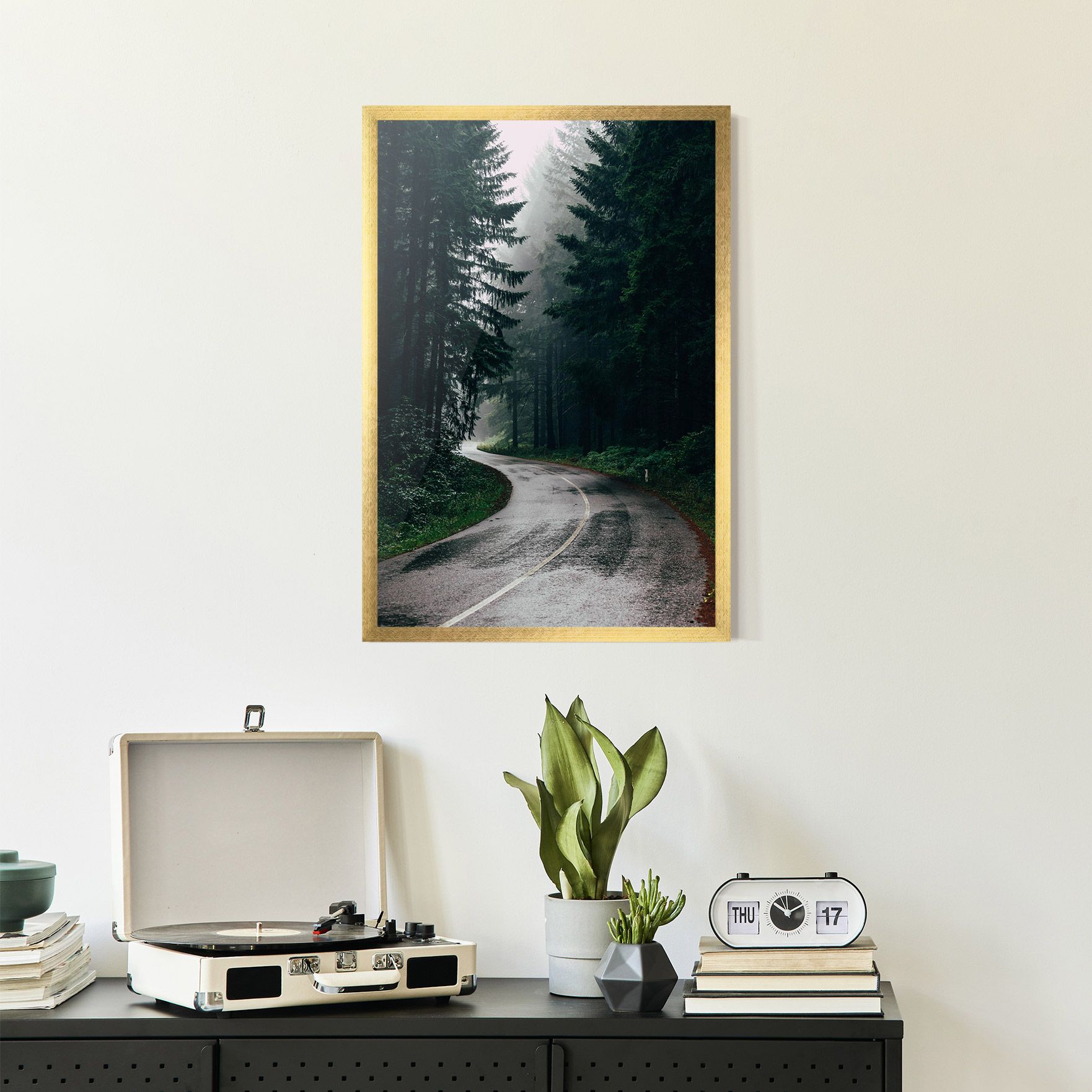 Rainy Road Forest mockup 2