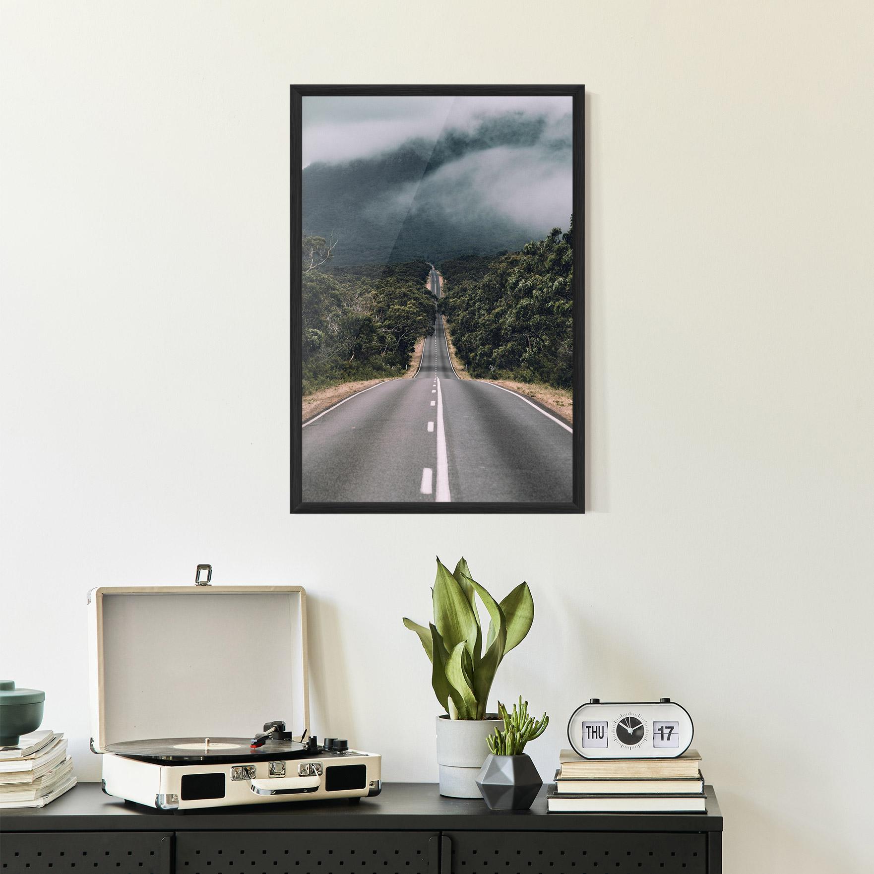 Keretezett Poszter Forest Driving Road mockup 2