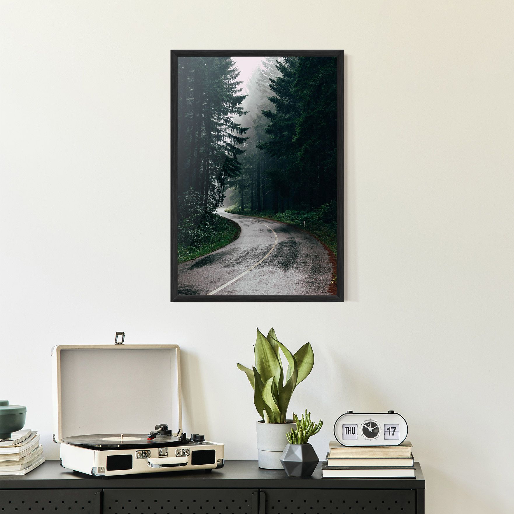 Rainy Road Forest mockup 2