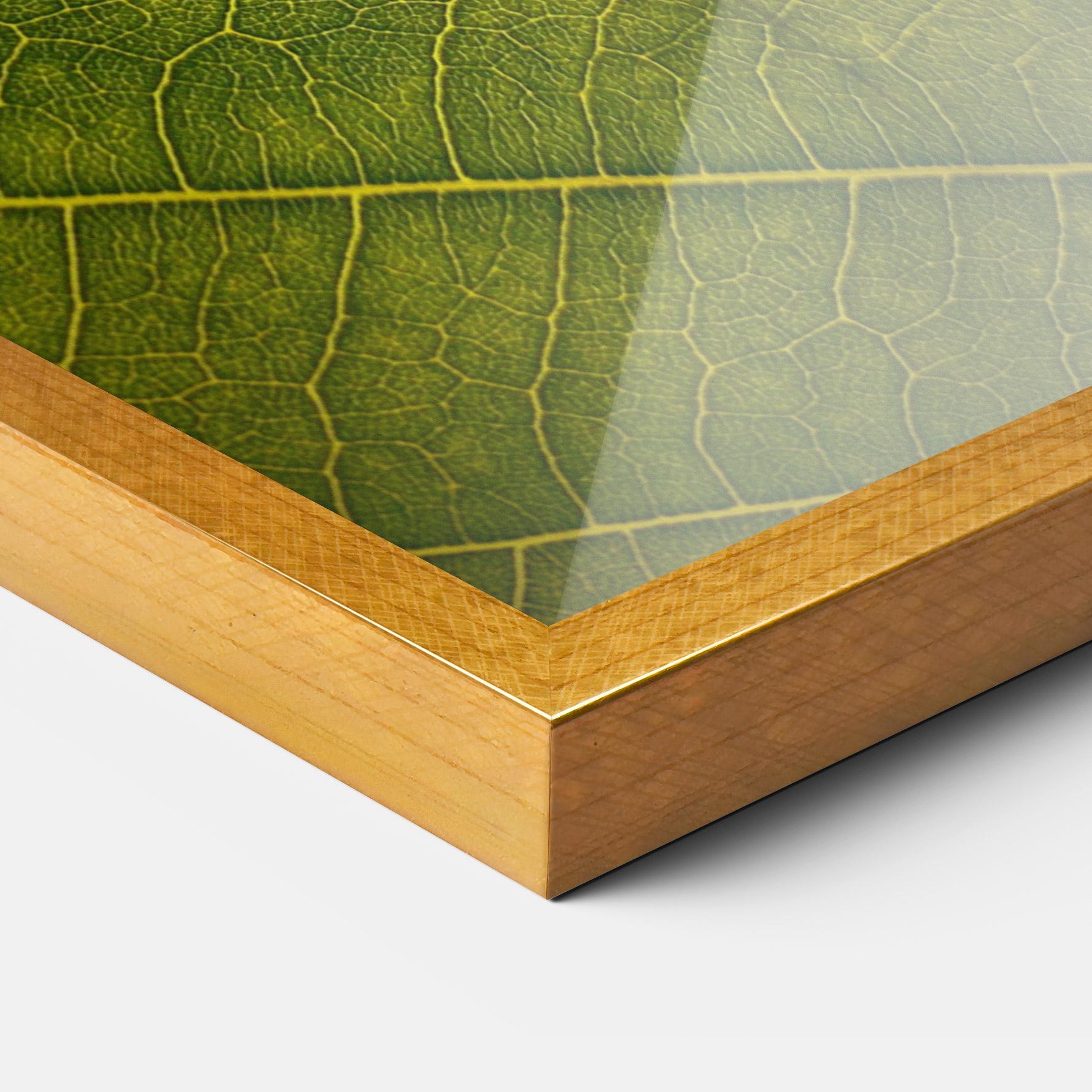 Keretezett Poszter Leaf Closeup Forest mockup 3