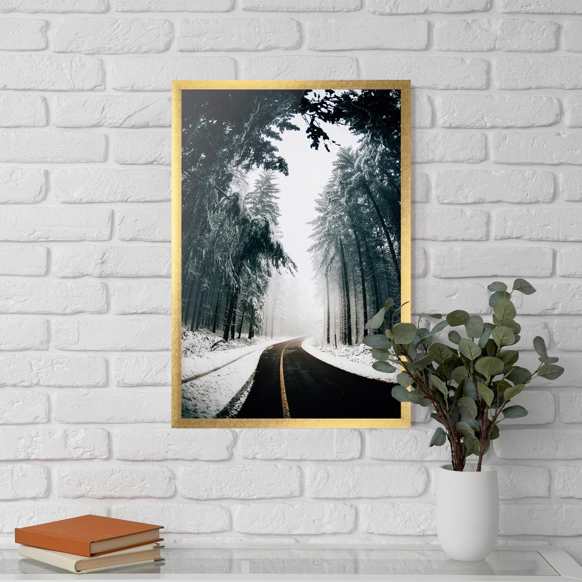 Keretezett Poszter Snow Road Dorest mockup 5