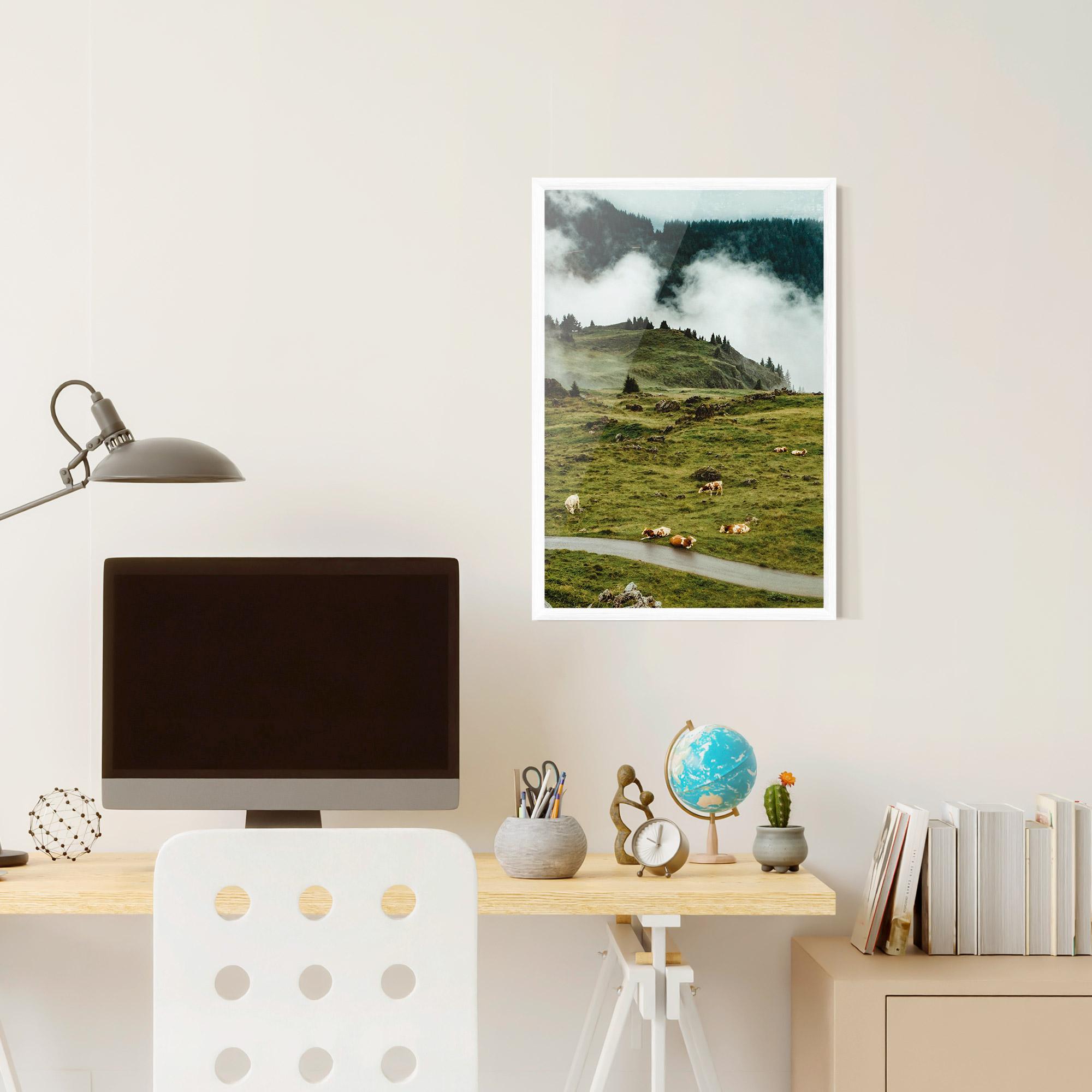 Keretezett Poszter Cow Field View mockup 6