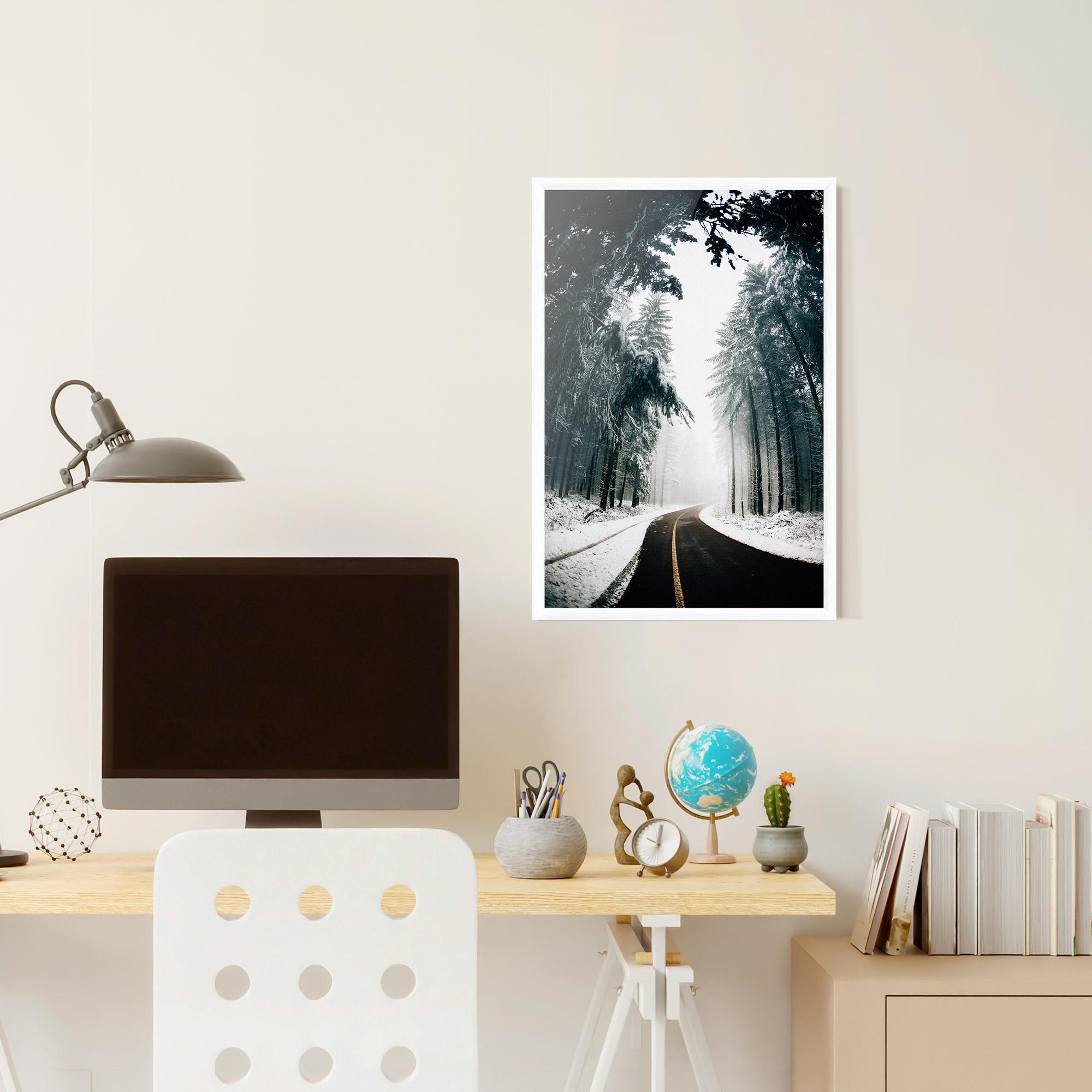 Keretezett Poszter Snow Road Dorest mockup 6