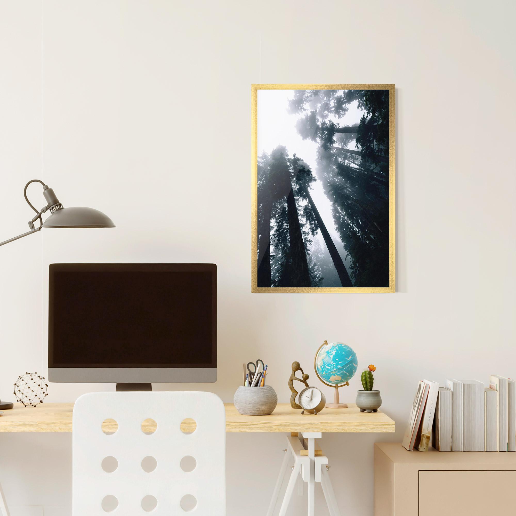 Keretezett Poszter Foggy Big Trees mockup 6