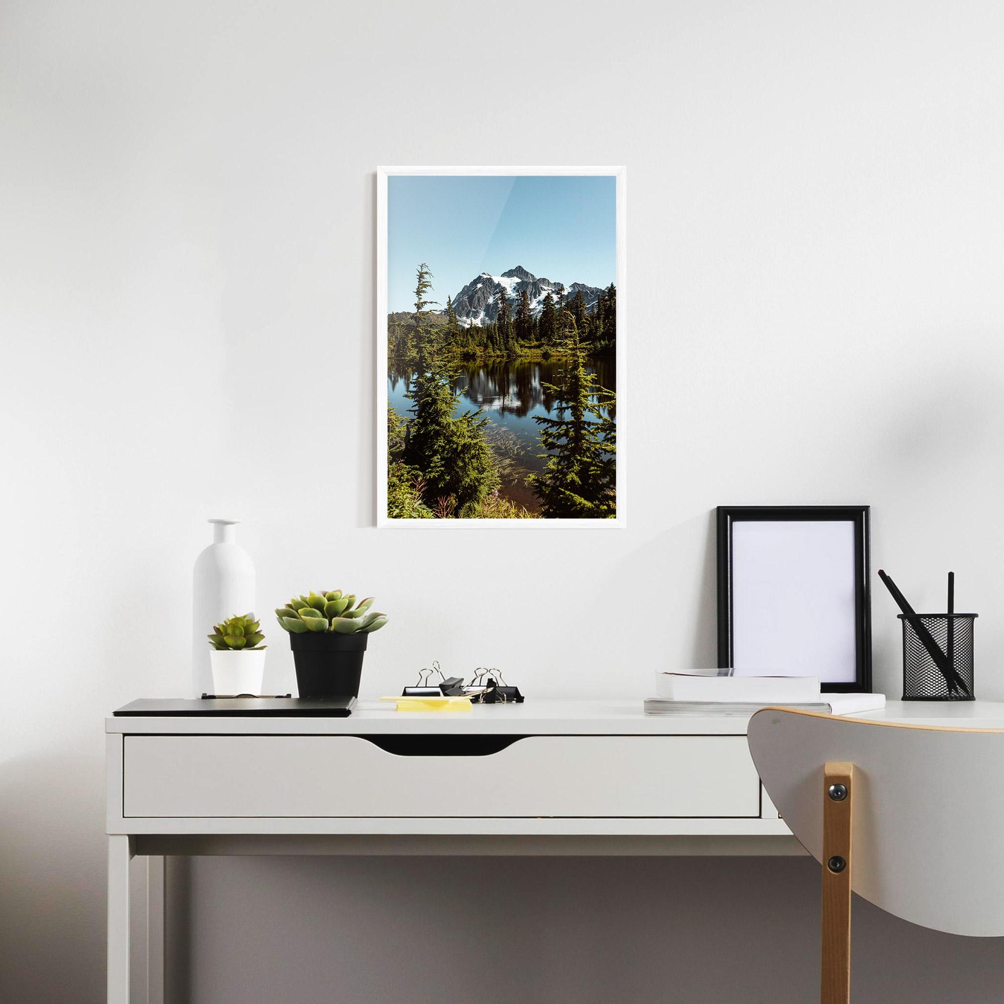 Keretezett Poszter Forest Snow Mountain mockup 7