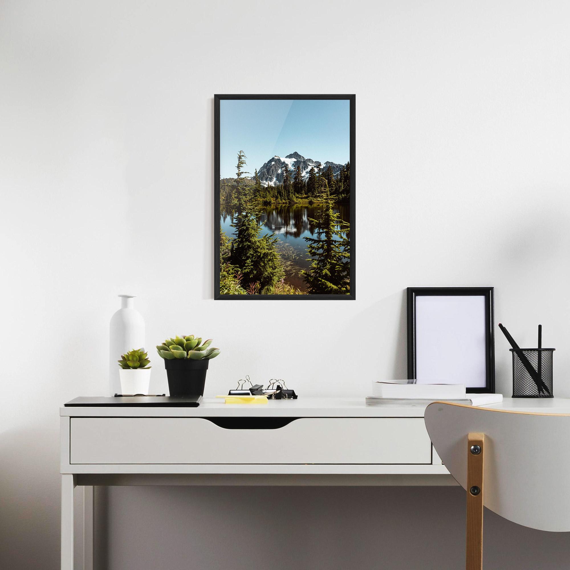 Keretezett Poszter Forest Snow Mountain mockup 7