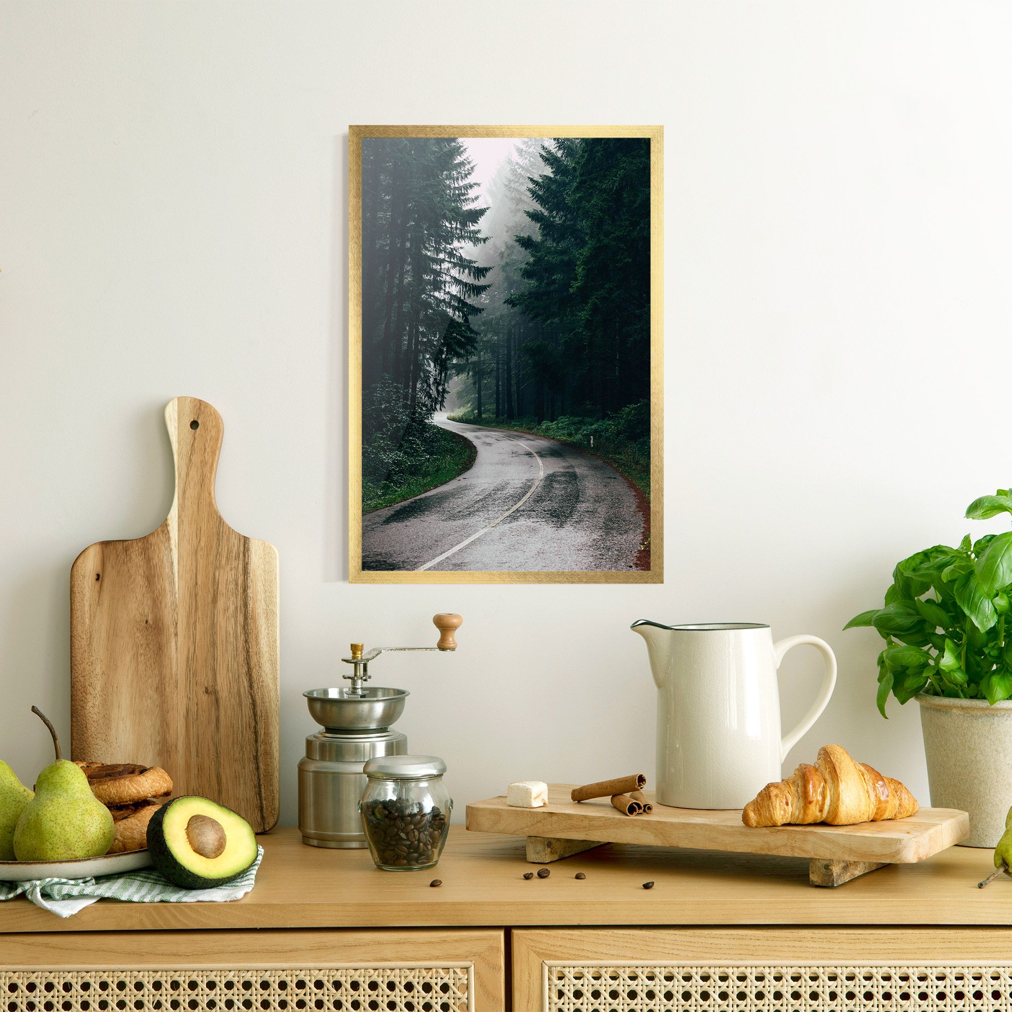 Rainy Road Forest mockup 8