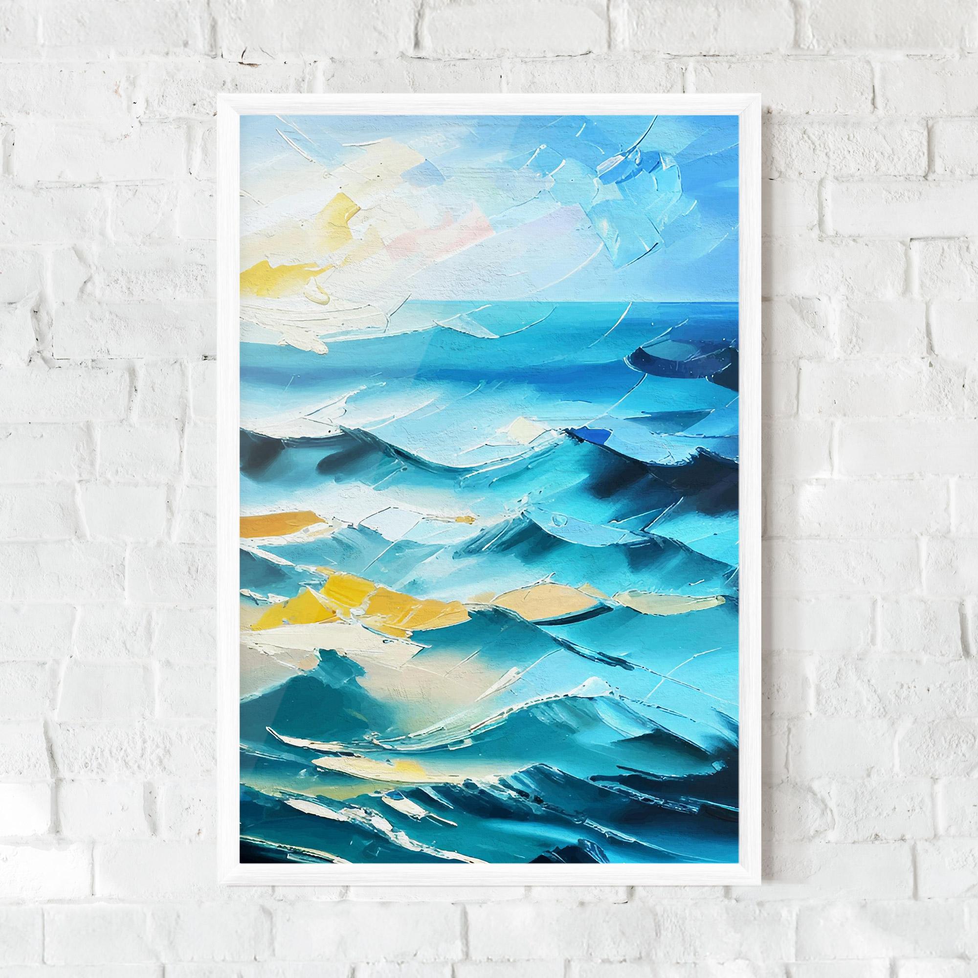 Keretezett Poszter Blue Ocean Painting mockup 0
