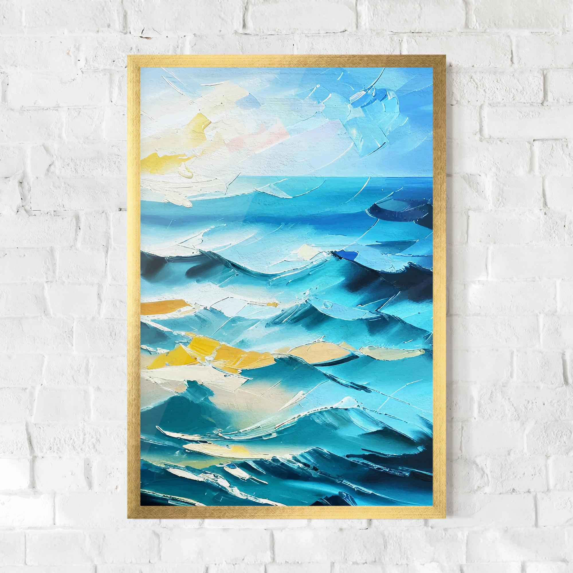Keretezett Poszter Blue Ocean Painting mockup 0