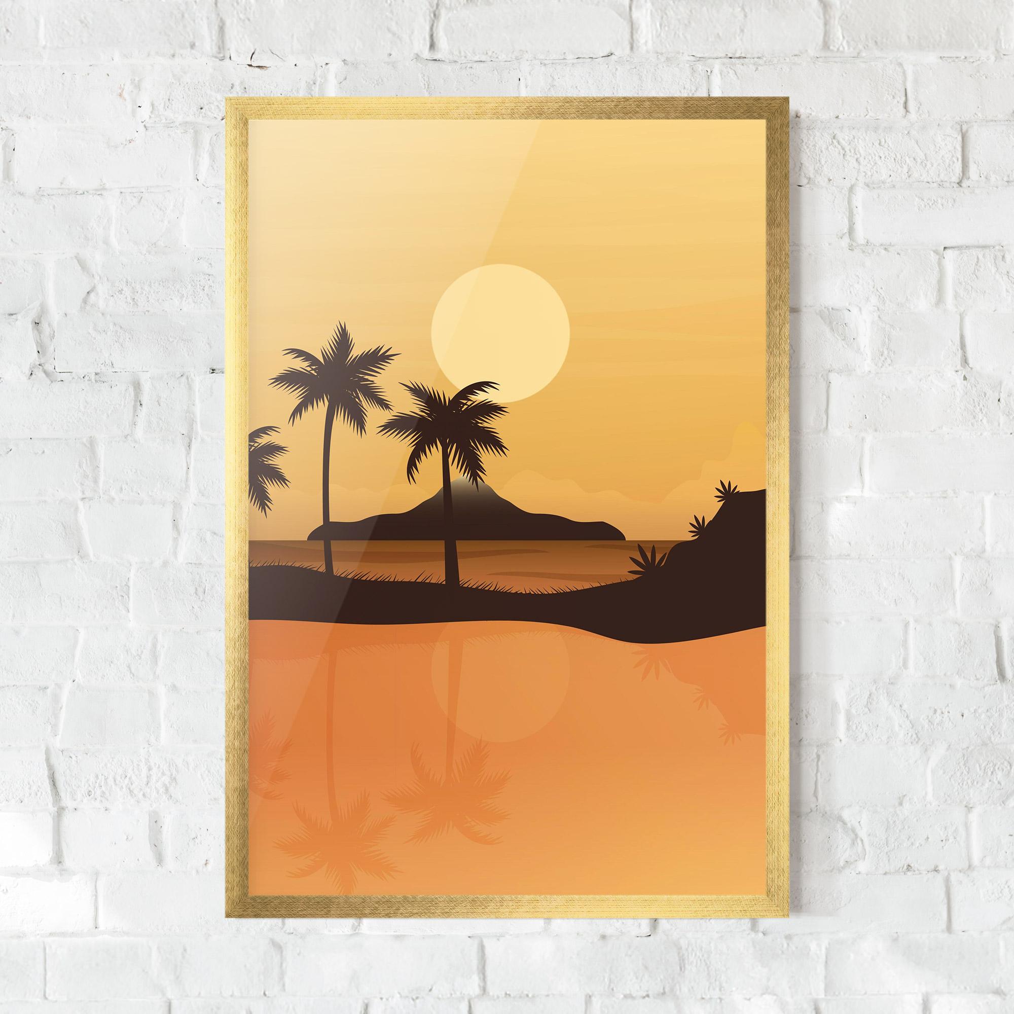 Keretezett Poszter Sunset Beach 02 mockup 0