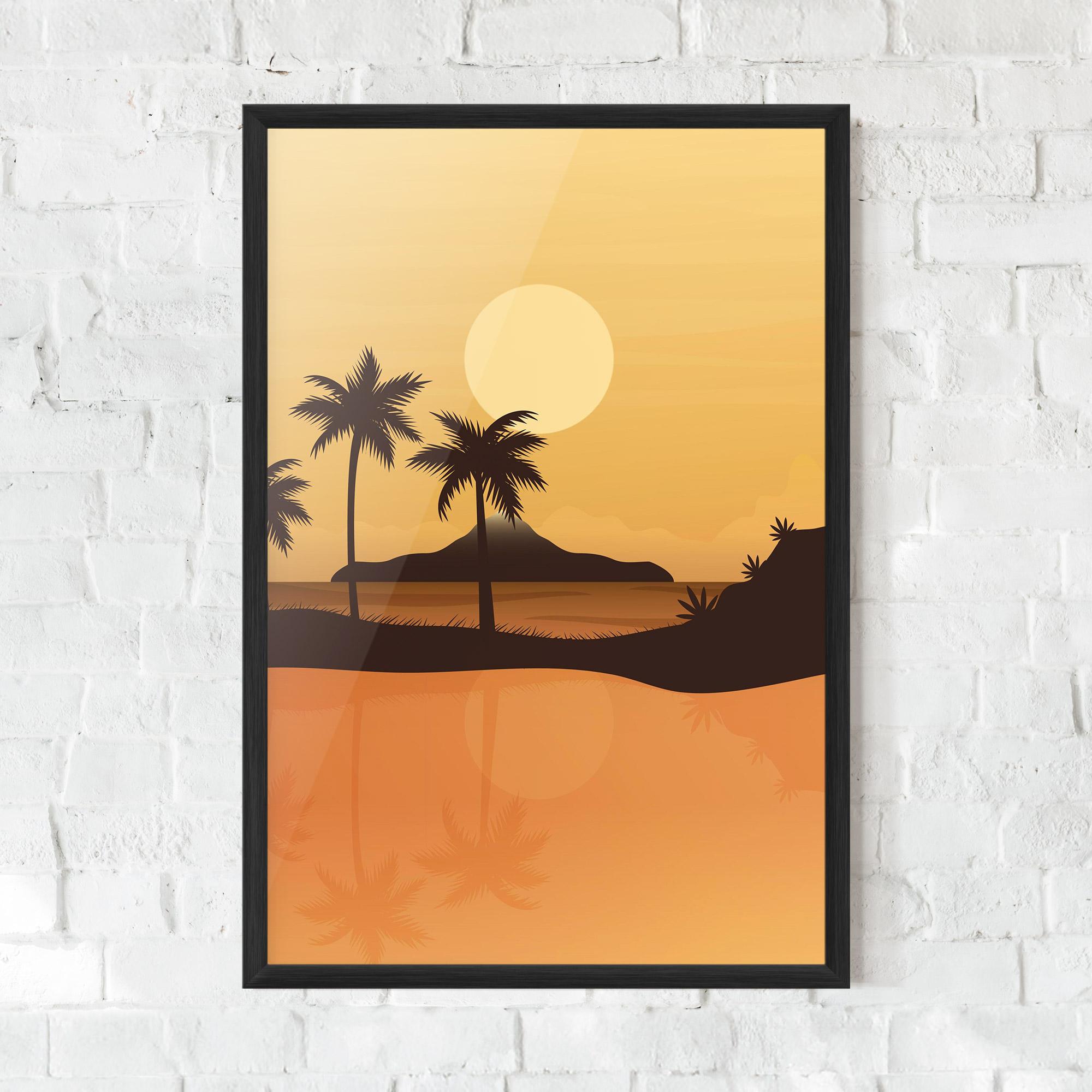 Keretezett Poszter Sunset Beach 02 mockup 0