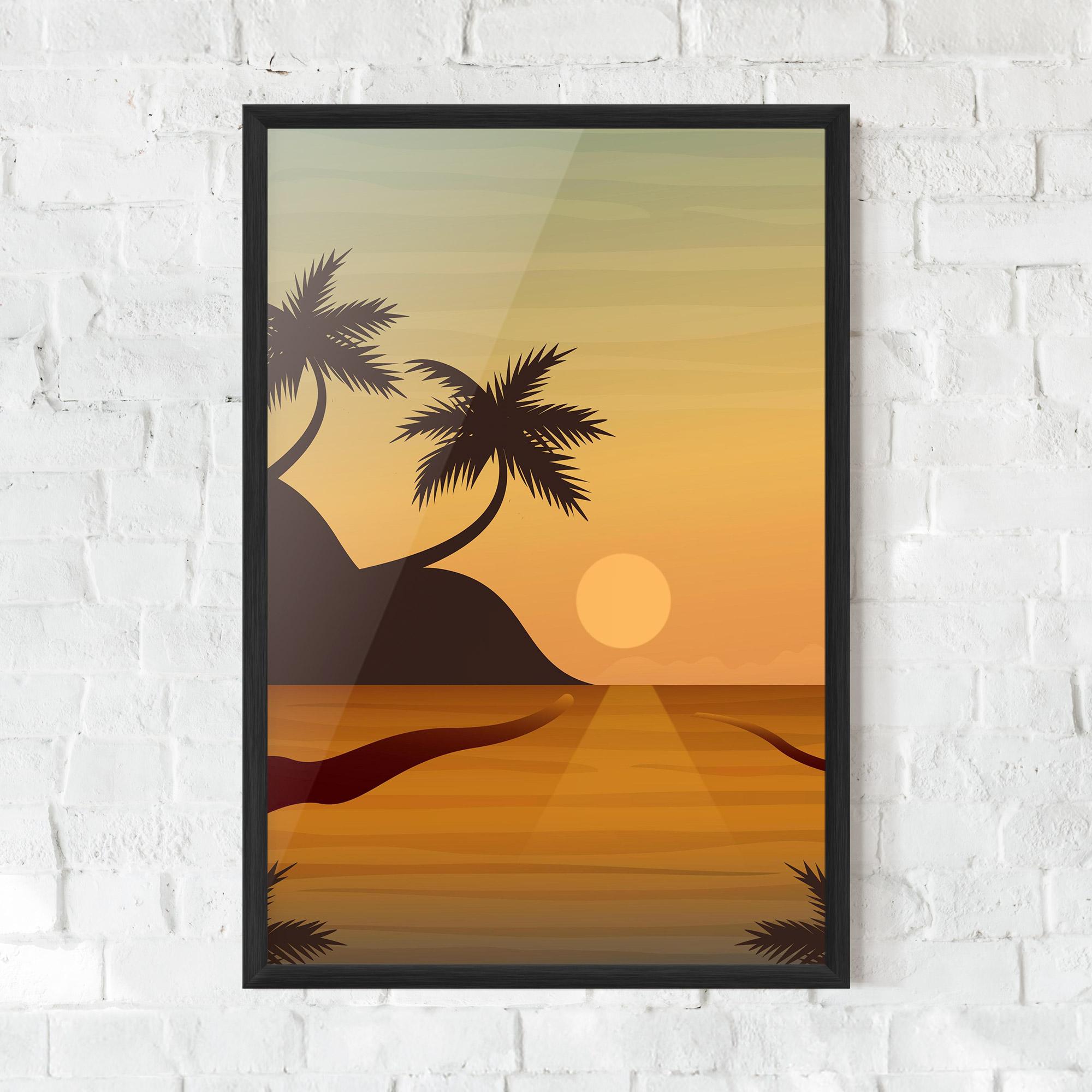 Keretezett Poszter Sunset Beach 03 mockup 0