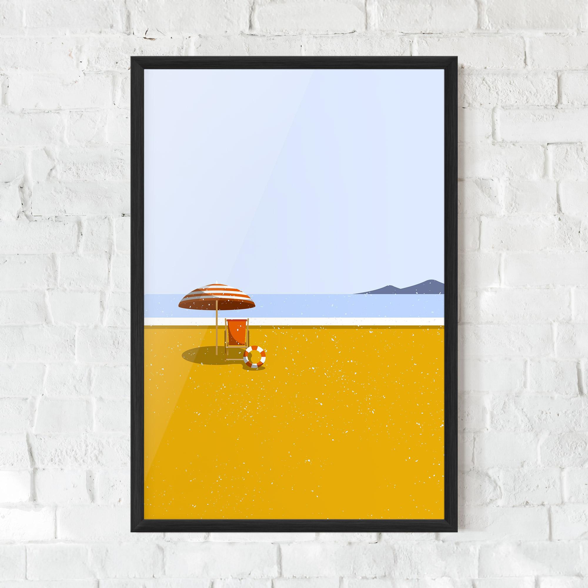 Keretezett Poszter Yellow Beach mockup 0