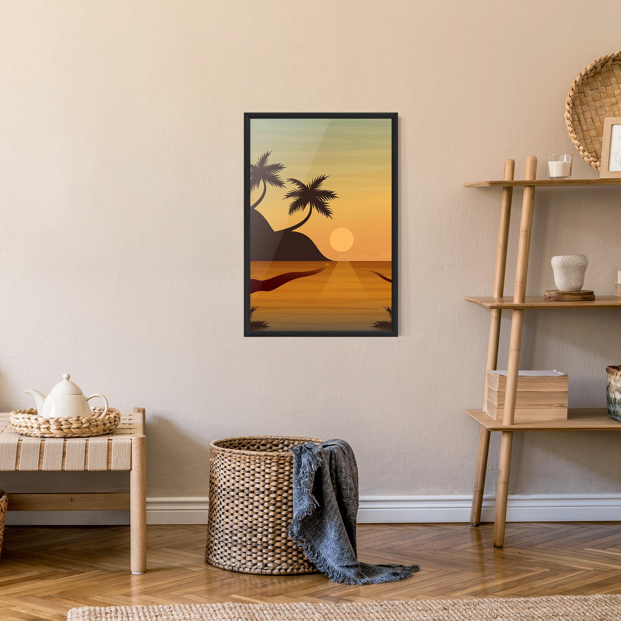 Keretezett Poszter Sunset Beach 03 mockup 9