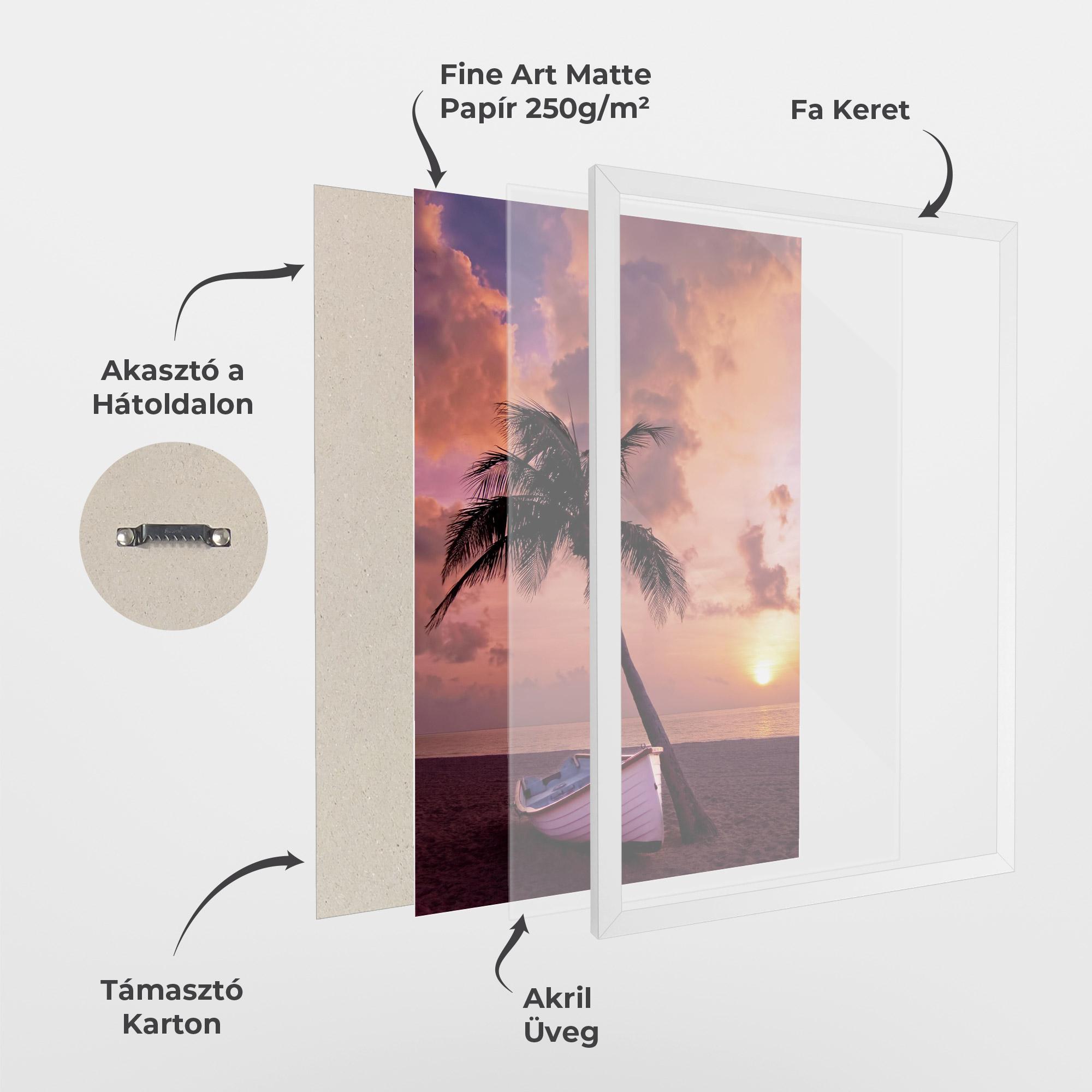 Keretezett Poszter Boat Purple Sunset mockup 1