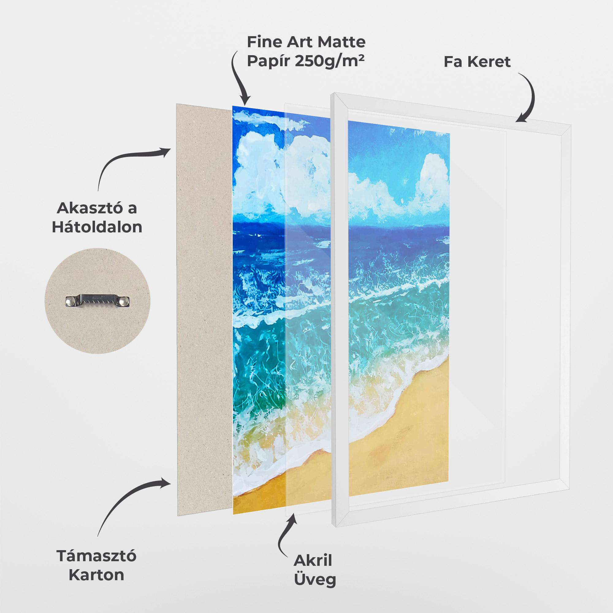 Keretezett Poszter Yellow Beach Painting mockup 1