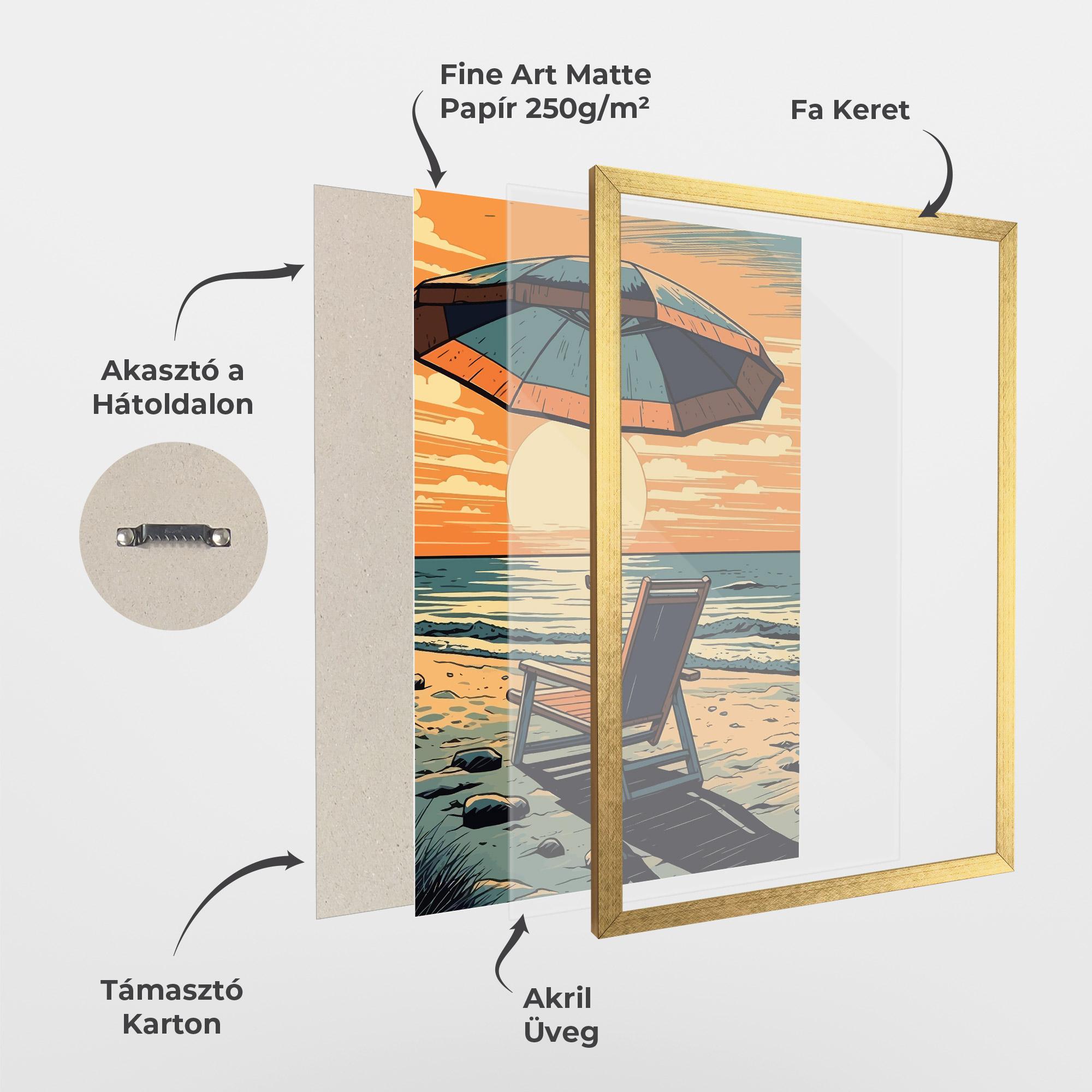 Keretezett Poszter Beach Nice View mockup 1