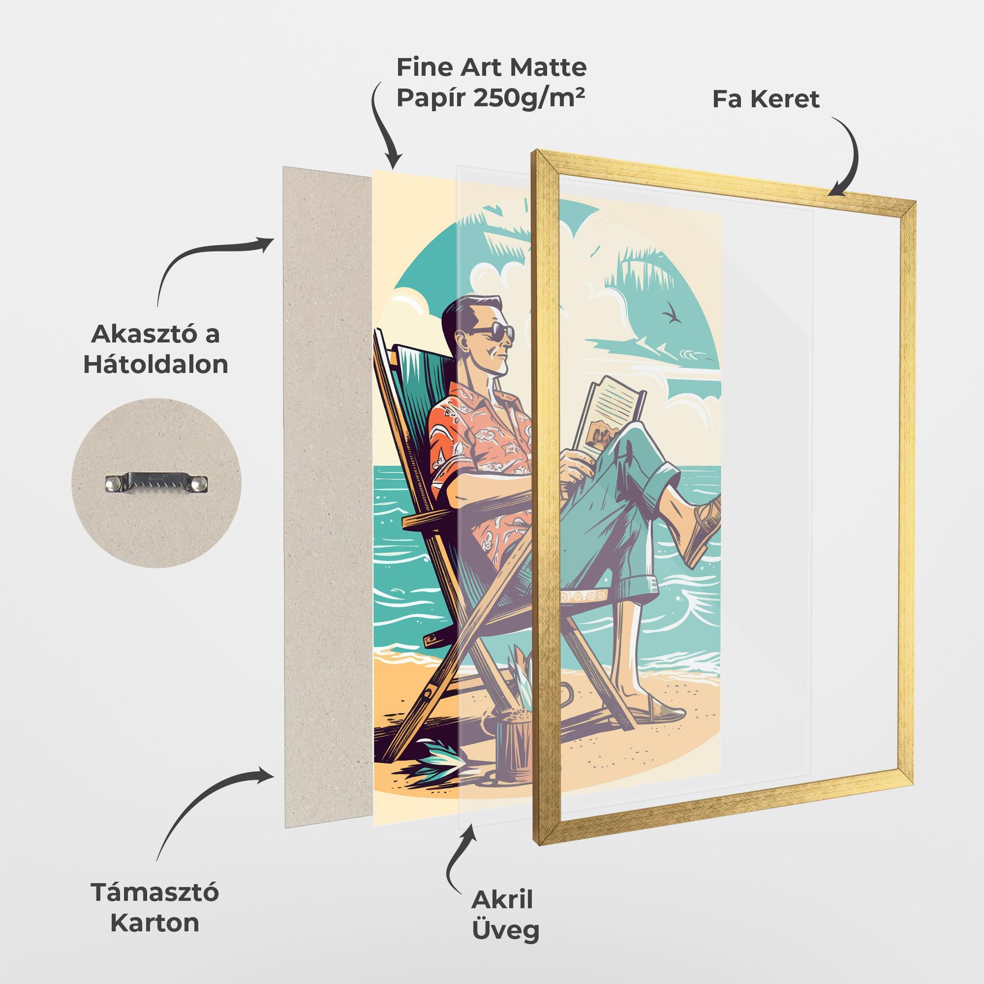 Keretezett Poszter Beach Relax mockup 1