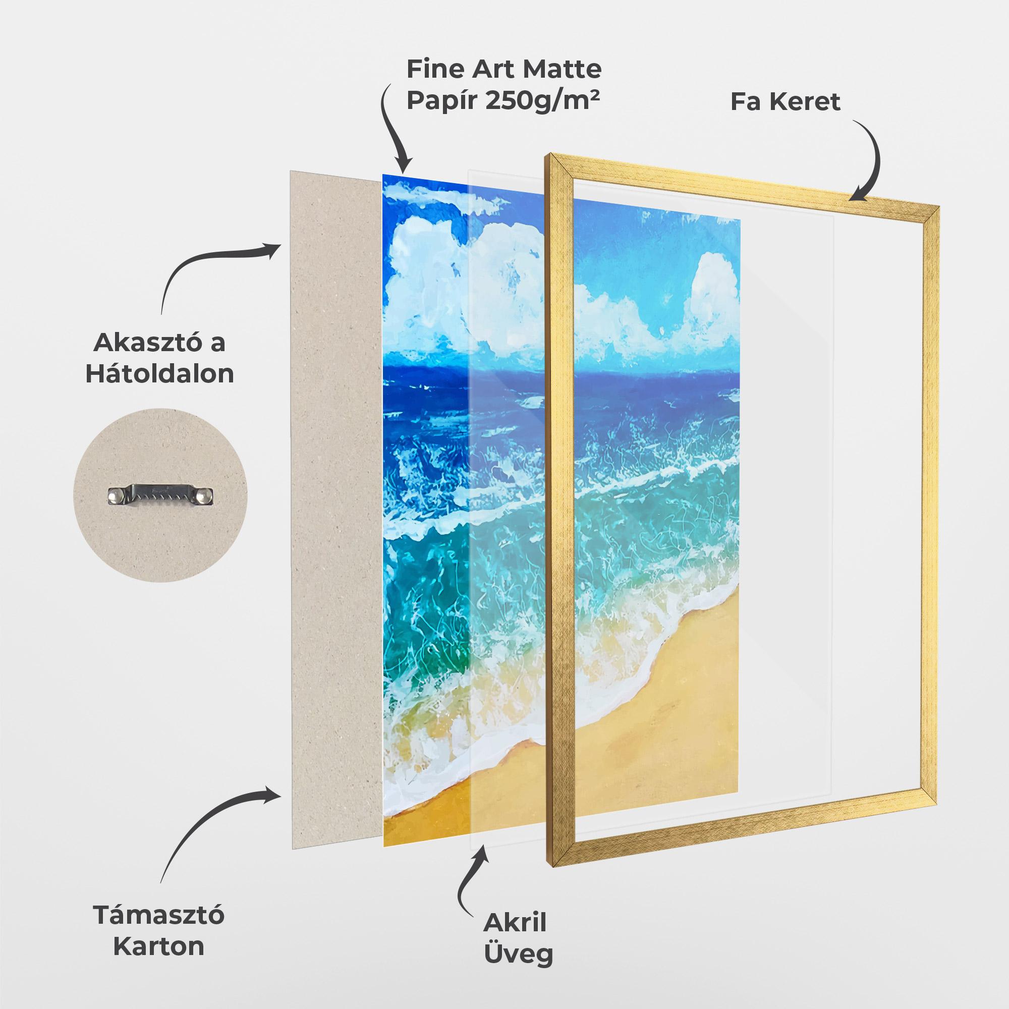 Keretezett Poszter Yellow Beach Painting mockup 1