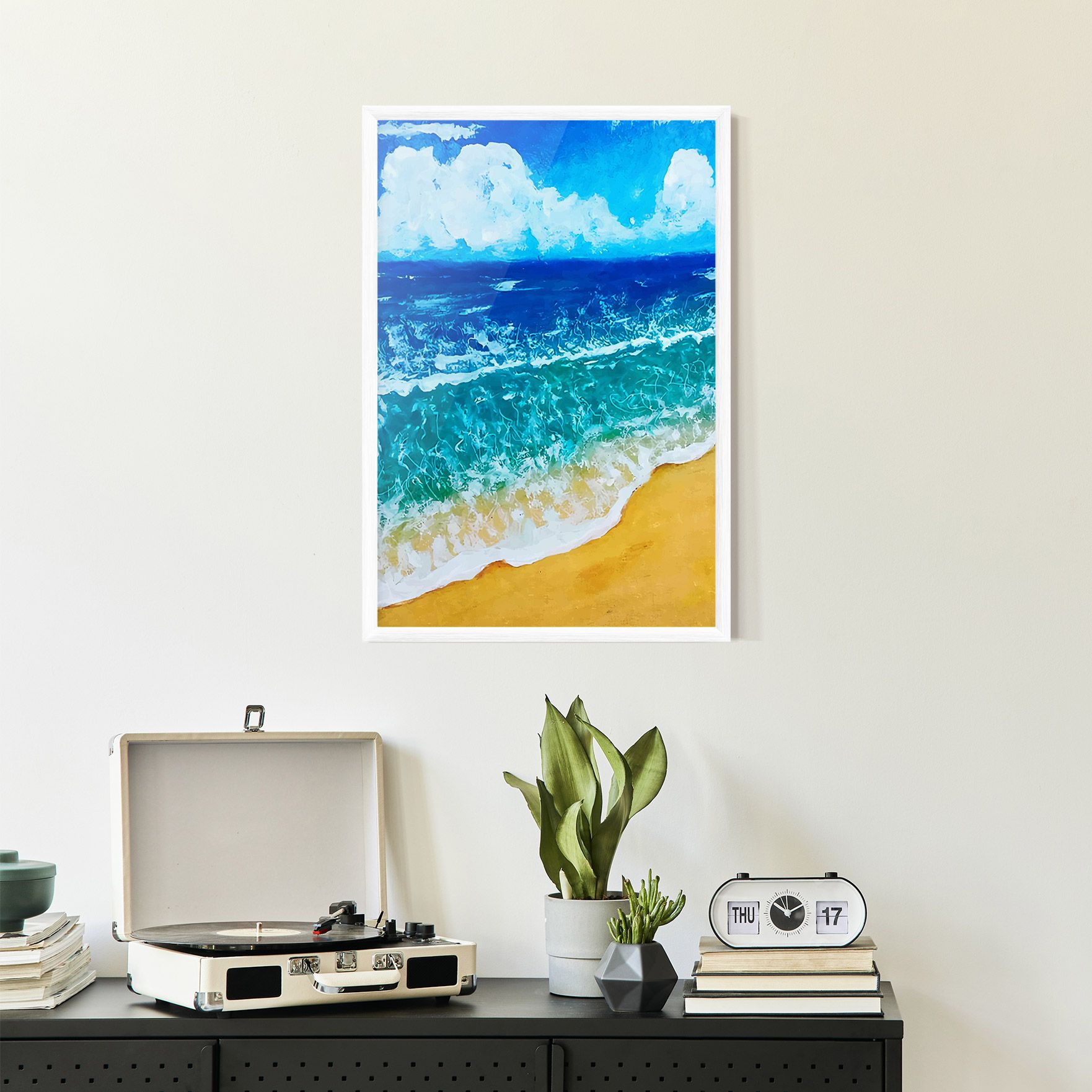 Yellow Beach Painting mockup 2