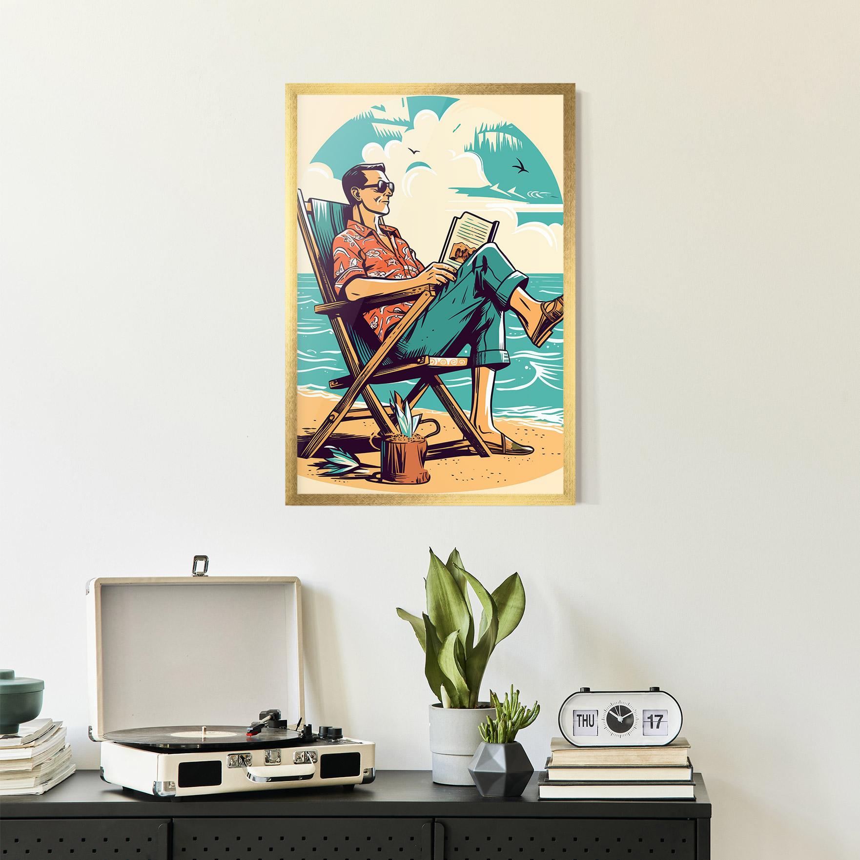 Keretezett Poszter Beach Relax mockup 2