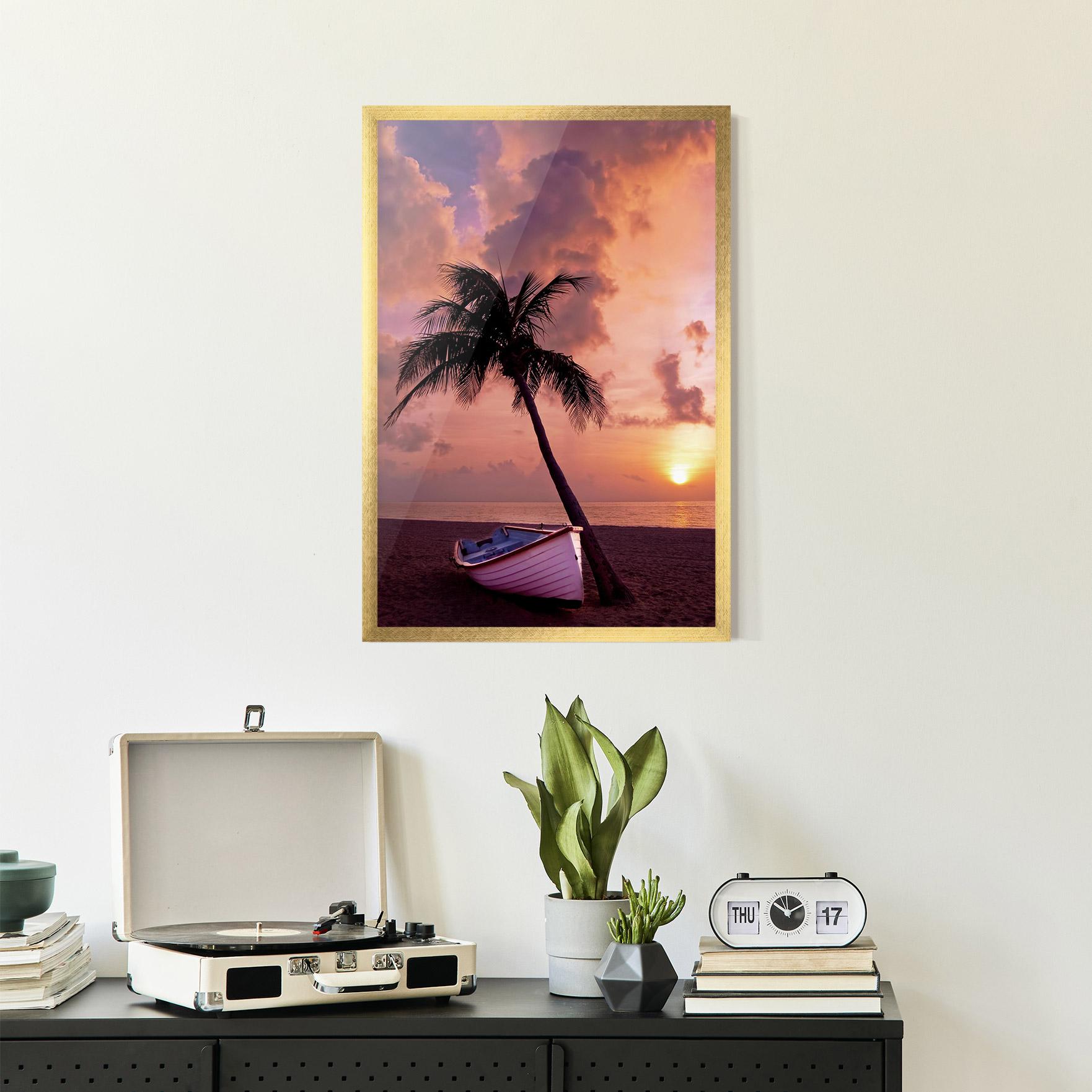 Keretezett Poszter Boat Purple Sunset mockup 2