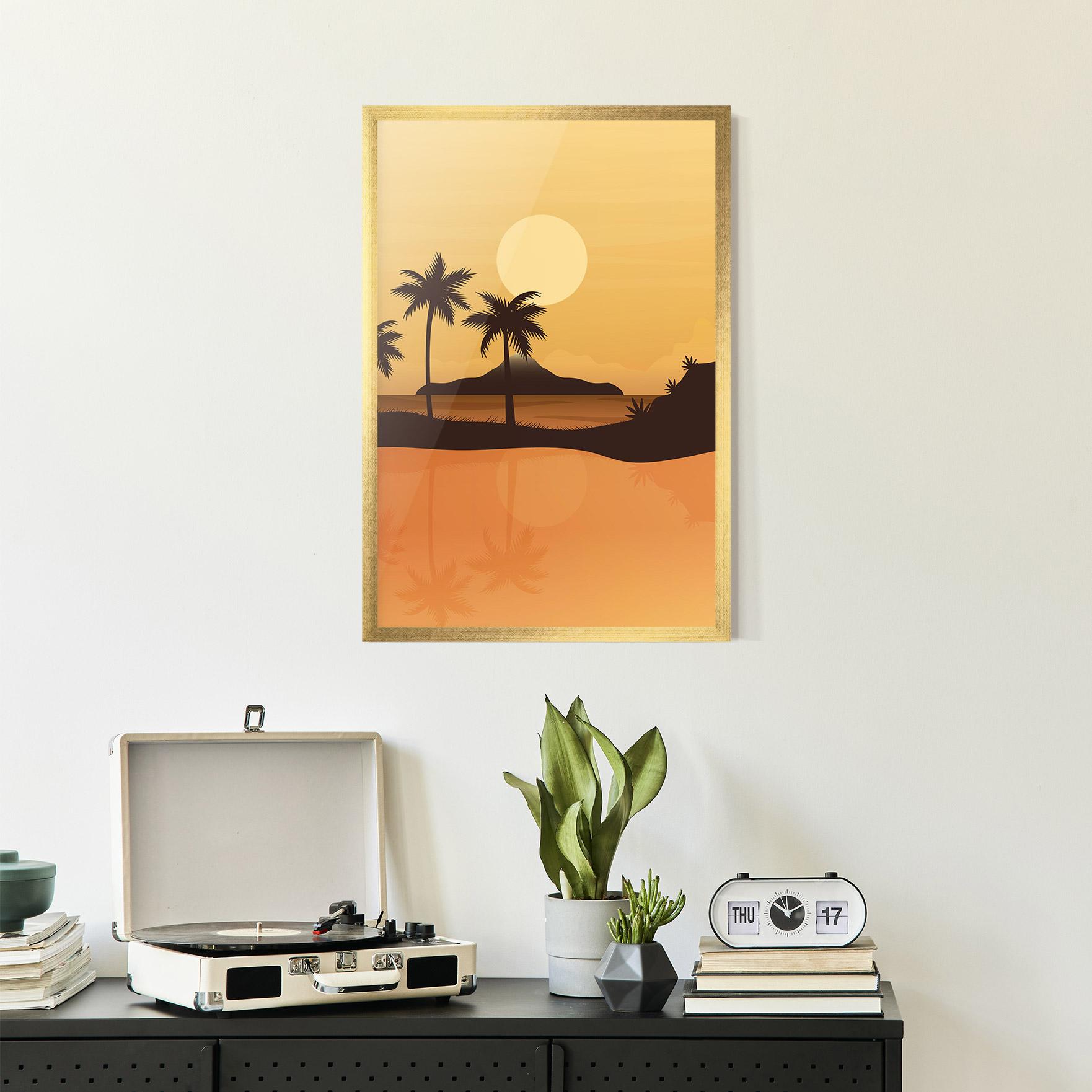 Keretezett Poszter Sunset Beach 02 mockup 2