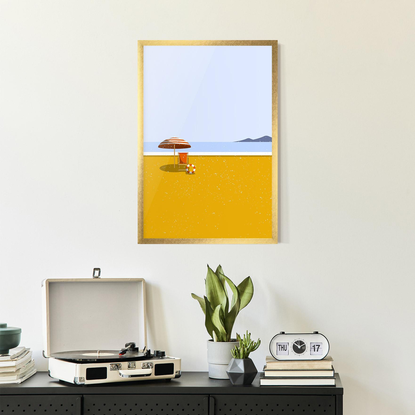 Keretezett Poszter Yellow Beach mockup 2