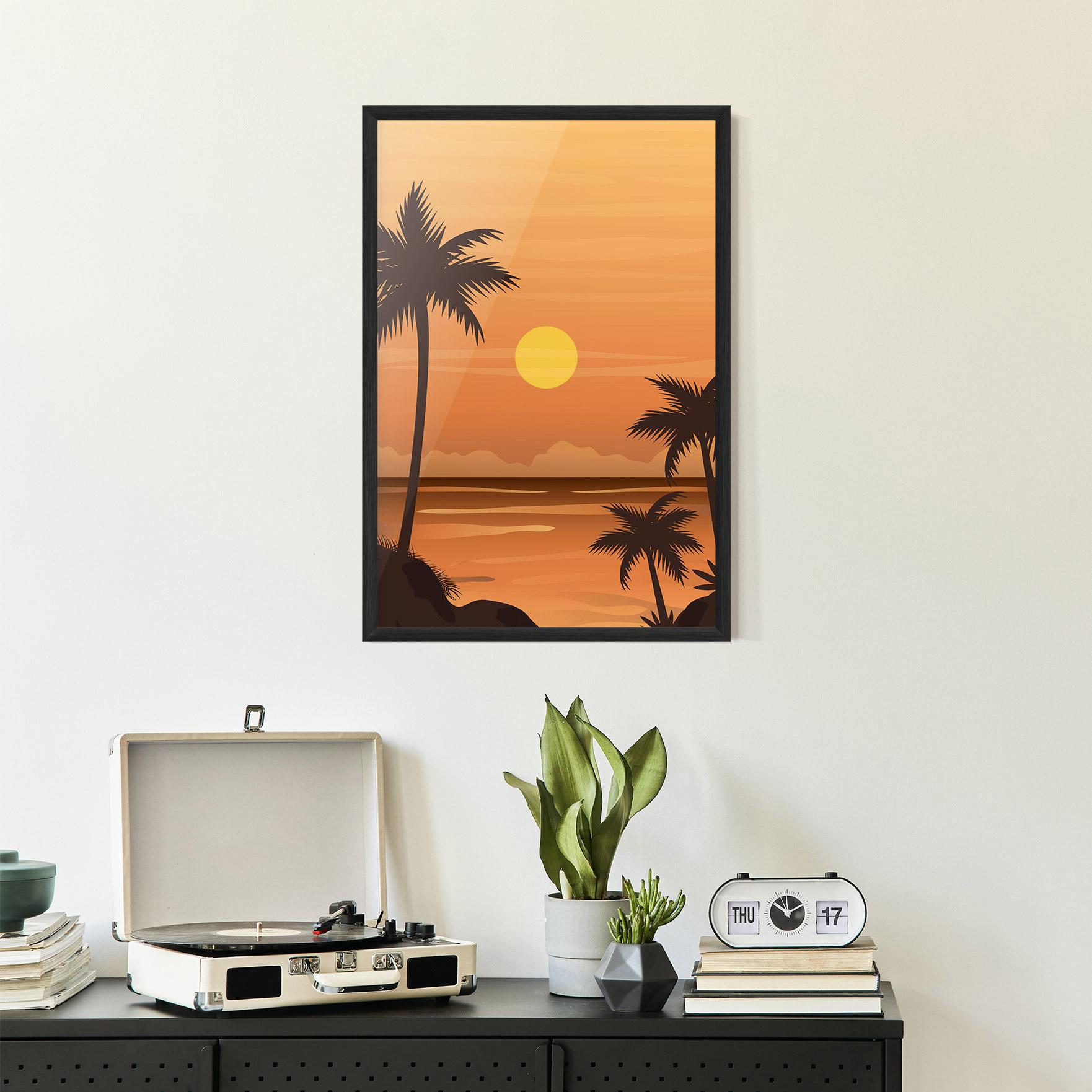 Keretezett Poszter Sunset Beach 01 mockup 2