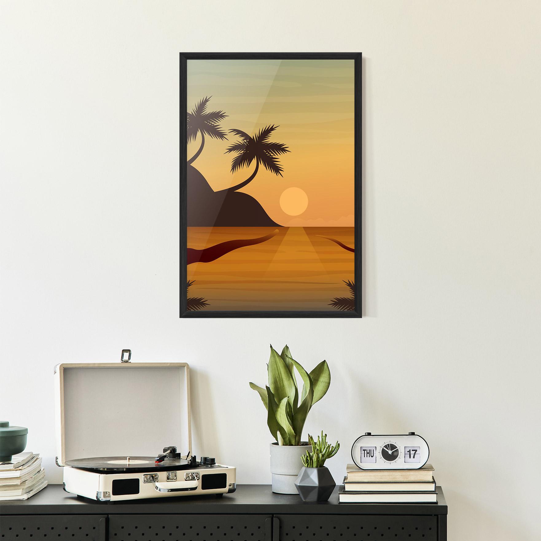 Keretezett Poszter Sunset Beach 03 mockup 2