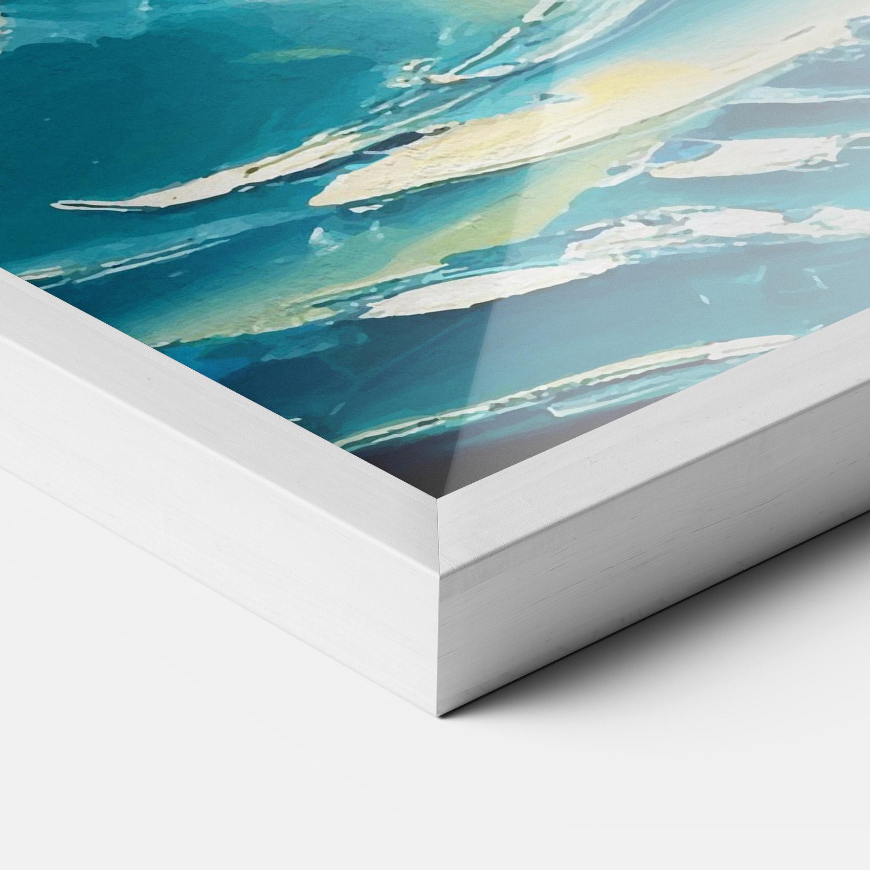 Keretezett Poszter Blue Ocean Painting mockup 3