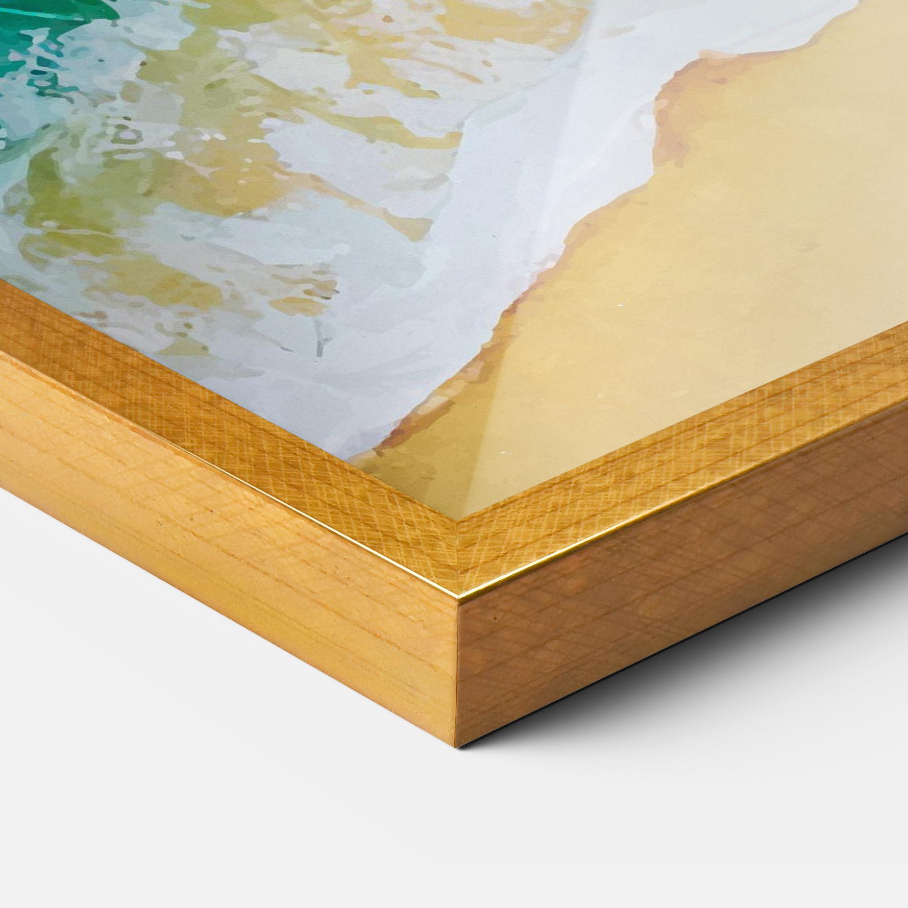 Keretezett Poszter Yellow Beach Painting mockup 3