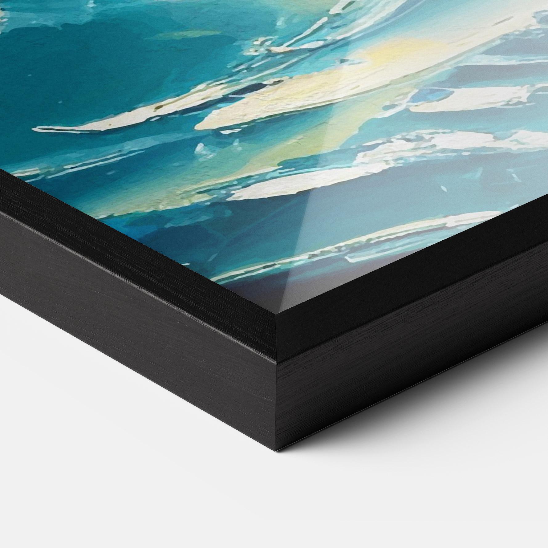 Keretezett Poszter Blue Ocean Painting mockup 3