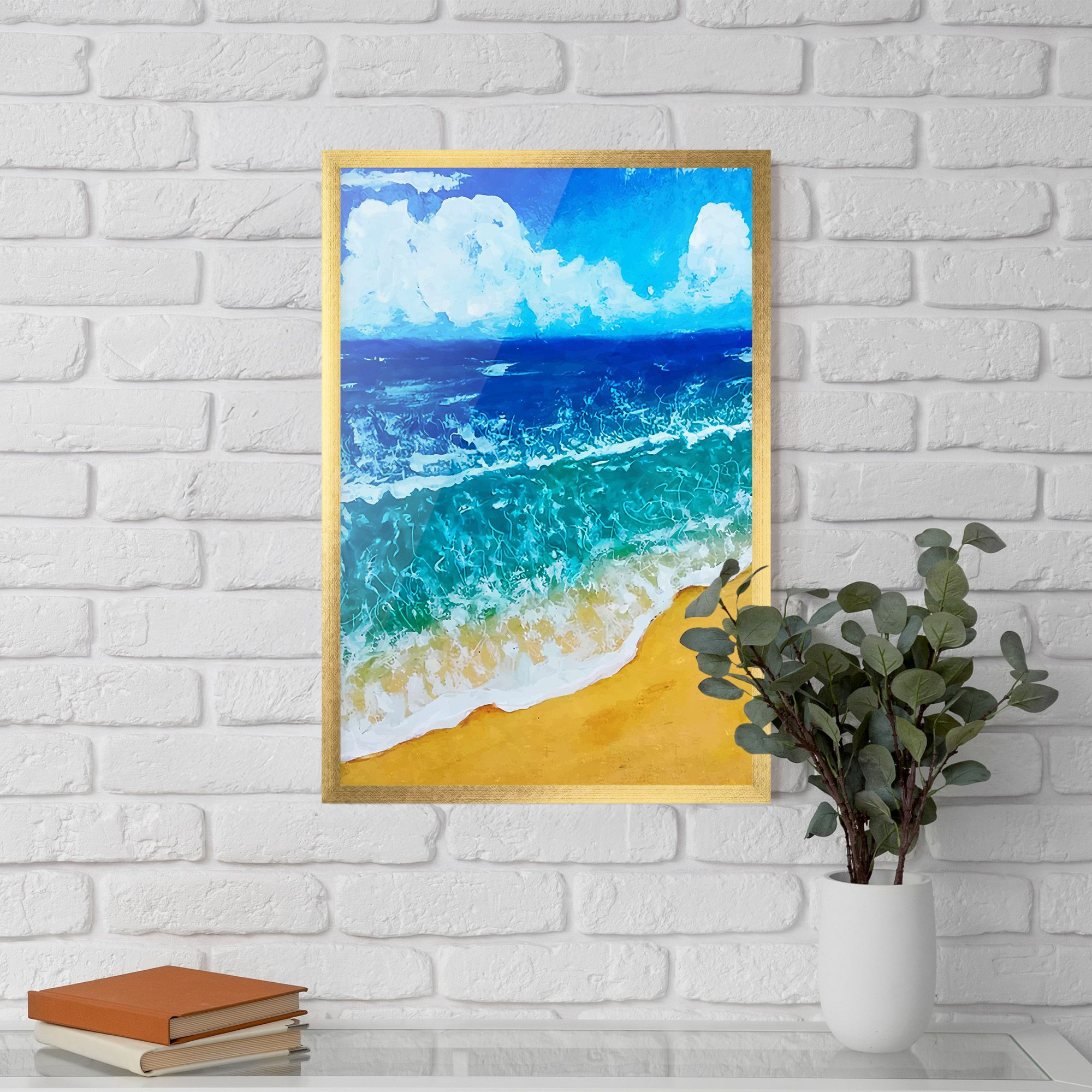 Yellow Beach Painting mockup 5
