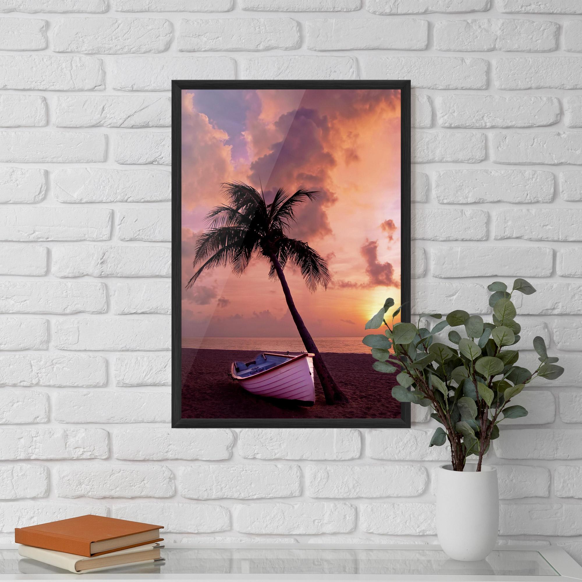 Keretezett Poszter Boat Purple Sunset mockup 5