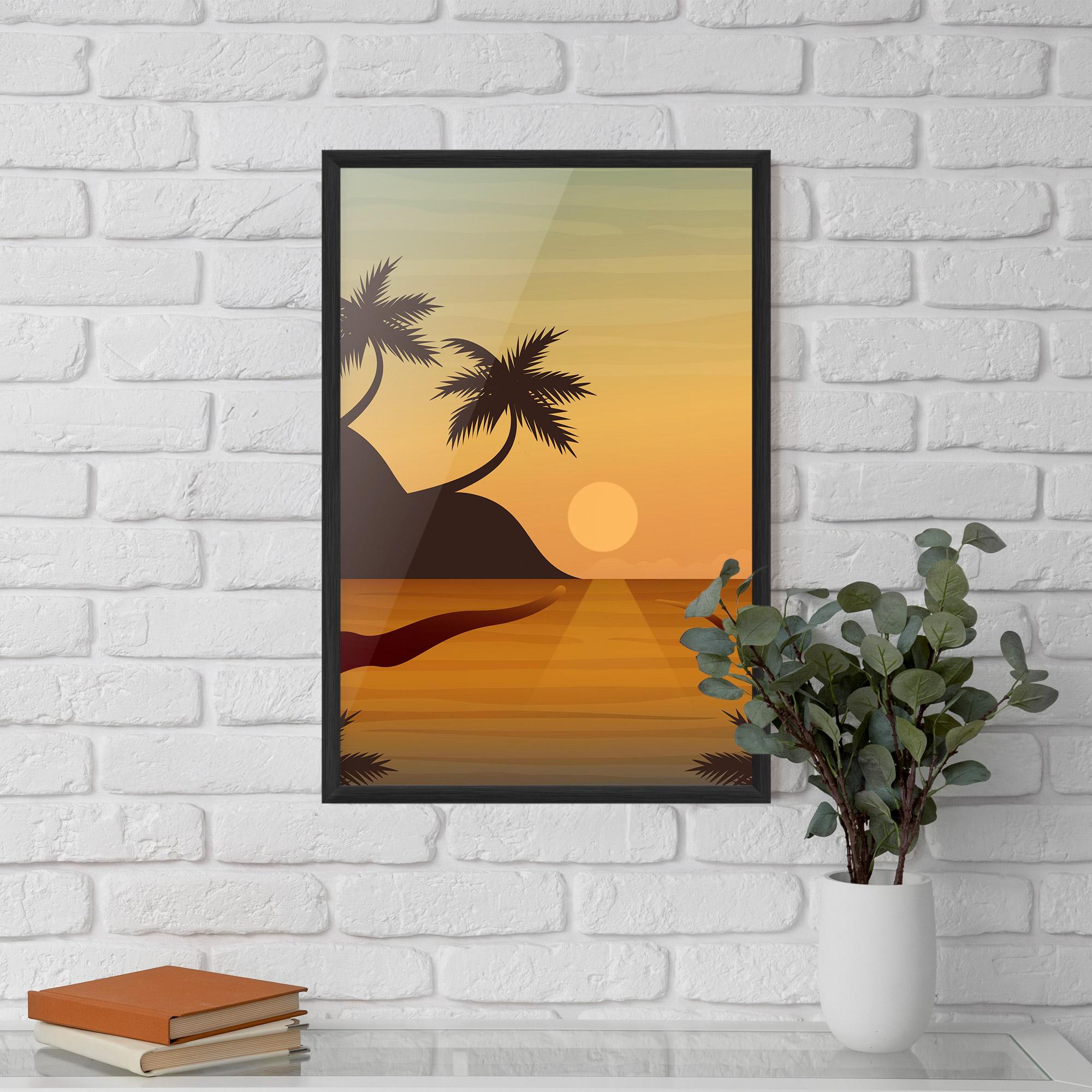 Keretezett Poszter Sunset Beach 03 mockup 5
