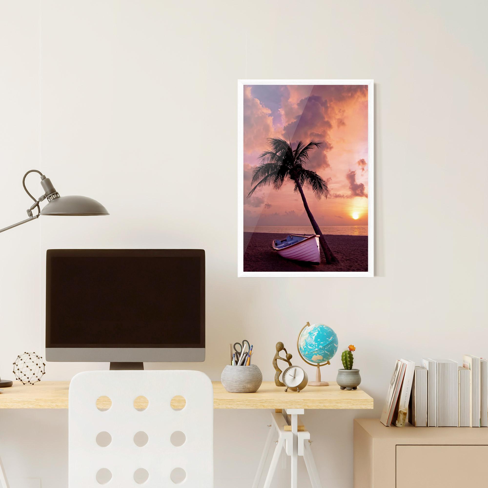 Keretezett Poszter Boat Purple Sunset mockup 6