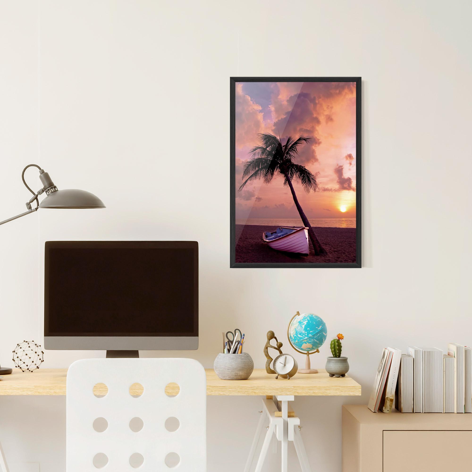 Keretezett Poszter Boat Purple Sunset mockup 6