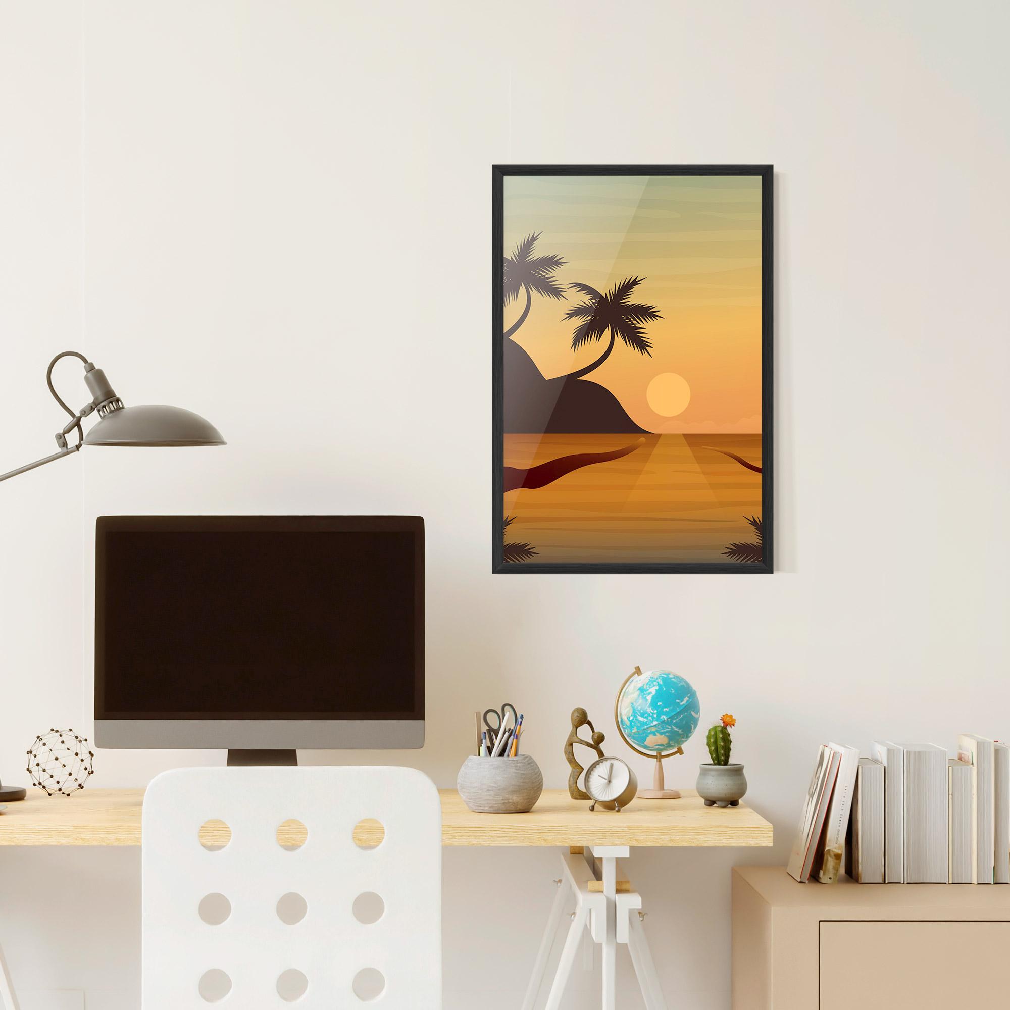 Keretezett Poszter Sunset Beach 03 mockup 6